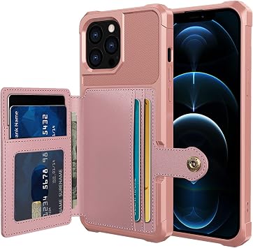 Leather Case Compatible with iPhone 14 Pro Max Wallet Handbag Purse Case with Credit Card Holder Support Magnetic Car Mount Soft TPU Shockproof Protective Cover,Pink,for 14 Pro Max