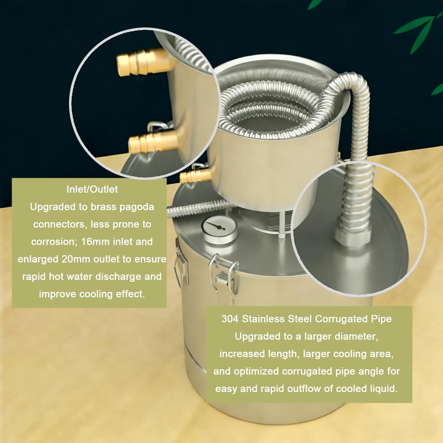 Small Brewing Equipment with Constant Temperature Fermentation Barrel – 304 Stainless Steel Distiller for Homemade Liquor, Brandy, Hydrosol & Pure Water, Compatible with 12.1bal Refrigerador abierto