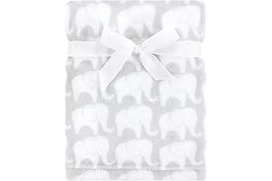 Hudson Baby Unisex Baby Super Soft Plush and Coral Fleece Blanket, Gray Elephant, 30x40 inches