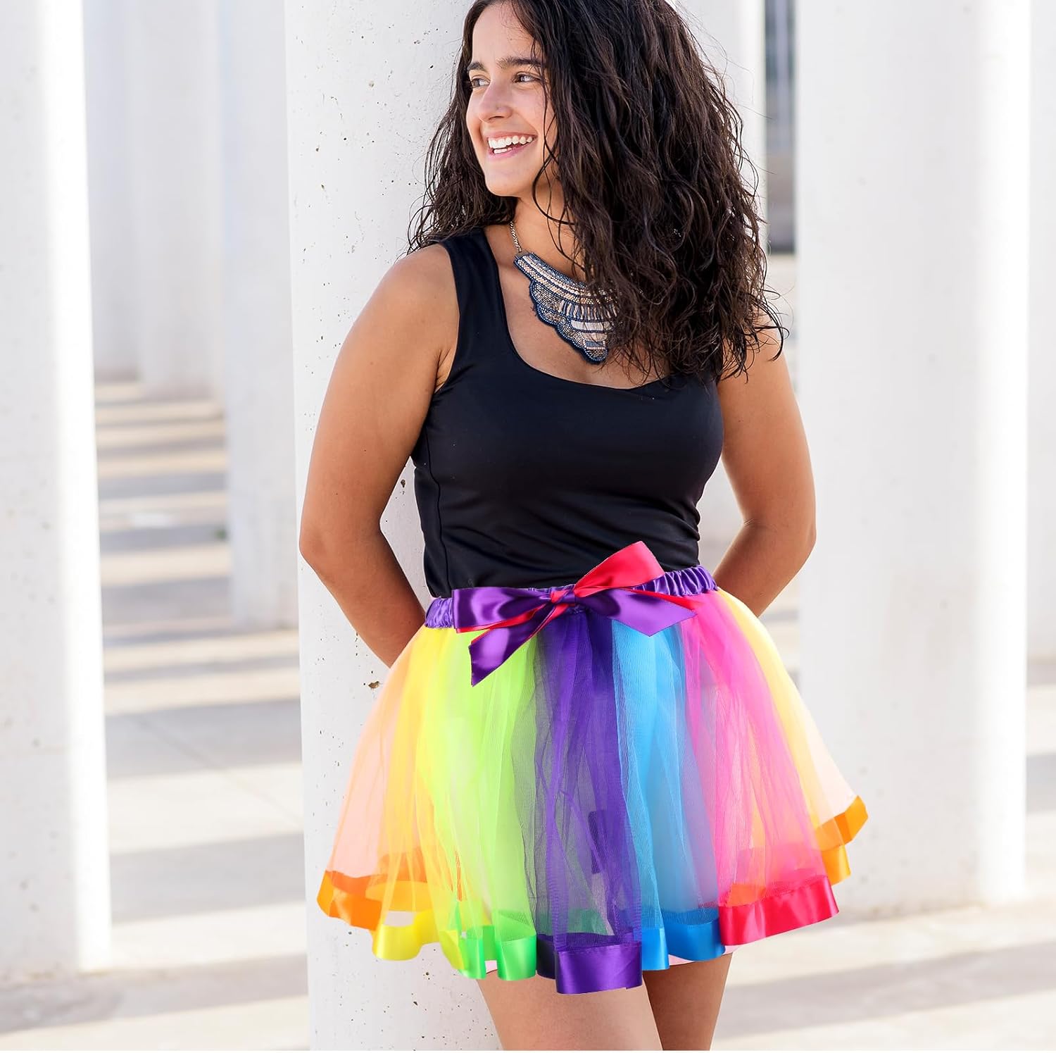 Womens Rainbow Tutu. Rainbow Skirt Dress Women Adult Tutu Colorful Tulle Party Dance Skirt Fluffy Fairy Skirts Neon Layered Tutu Skirts Ballet Dance Costume for Women Girls 80s Birthday Party Outfits