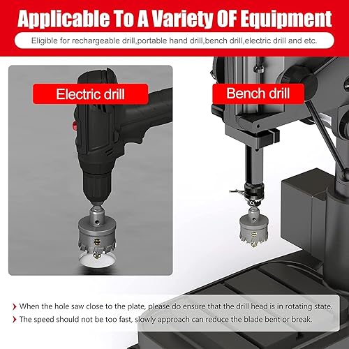 Miniatura 6 de GSTK Mejora de Sierra Perforadora de Carburo de Alta Resistencia, Sierra Perforadora de Acero, Broca de Taladro TCT - Mejora de Dureza de Aleación,