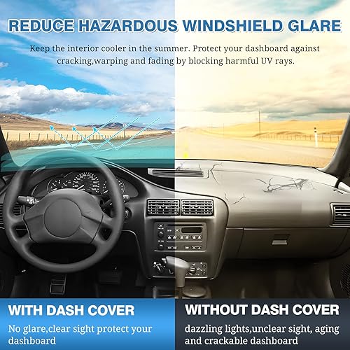 Miniatura 466 de FIILINES - Cubierta para tablero, accesorio para tablero de malla antideslizante, parasol sin reflejos y protector compatible con Toyota RAV4