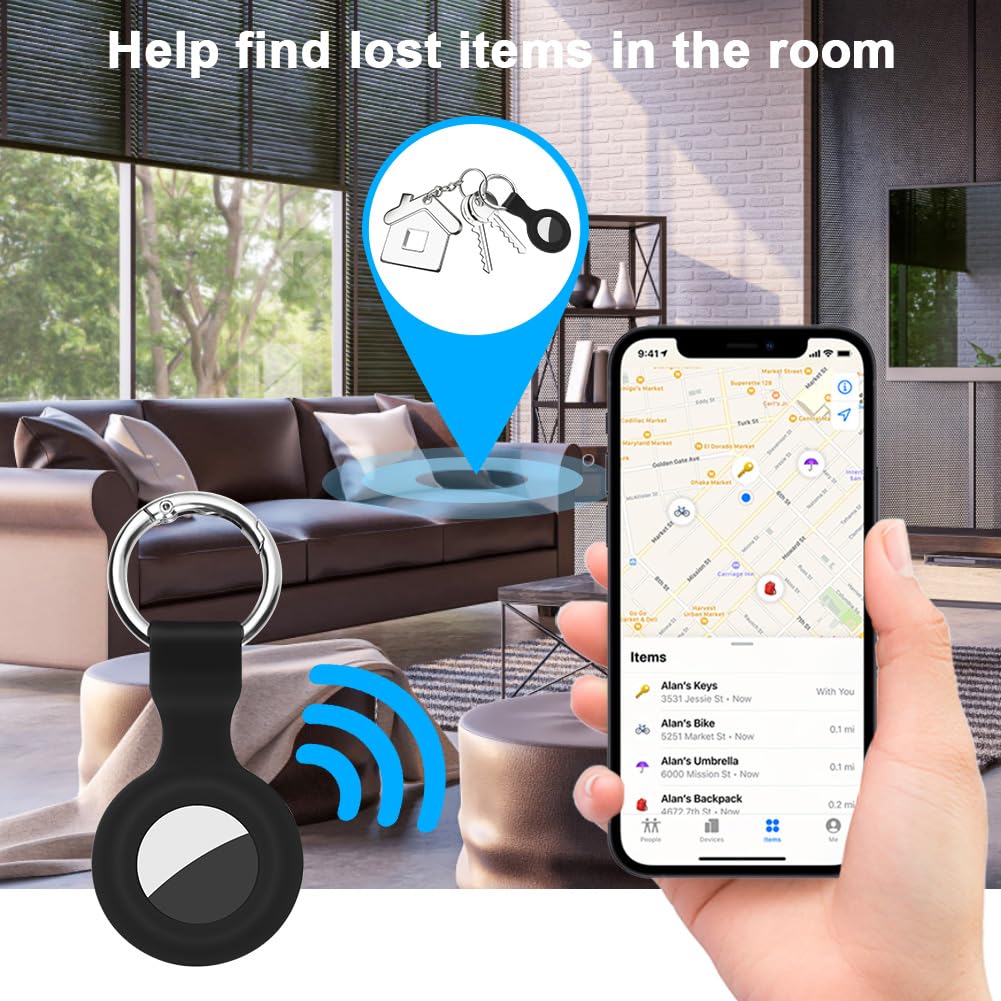 Ainiv Llavero para AirTag, 1 Pieza Llaveros para AirTag Funda Protectora de Silicona, Localizador Keychain Portátil Antipérdida, Protectora Funda Mascotas y Mochilas — view 13
