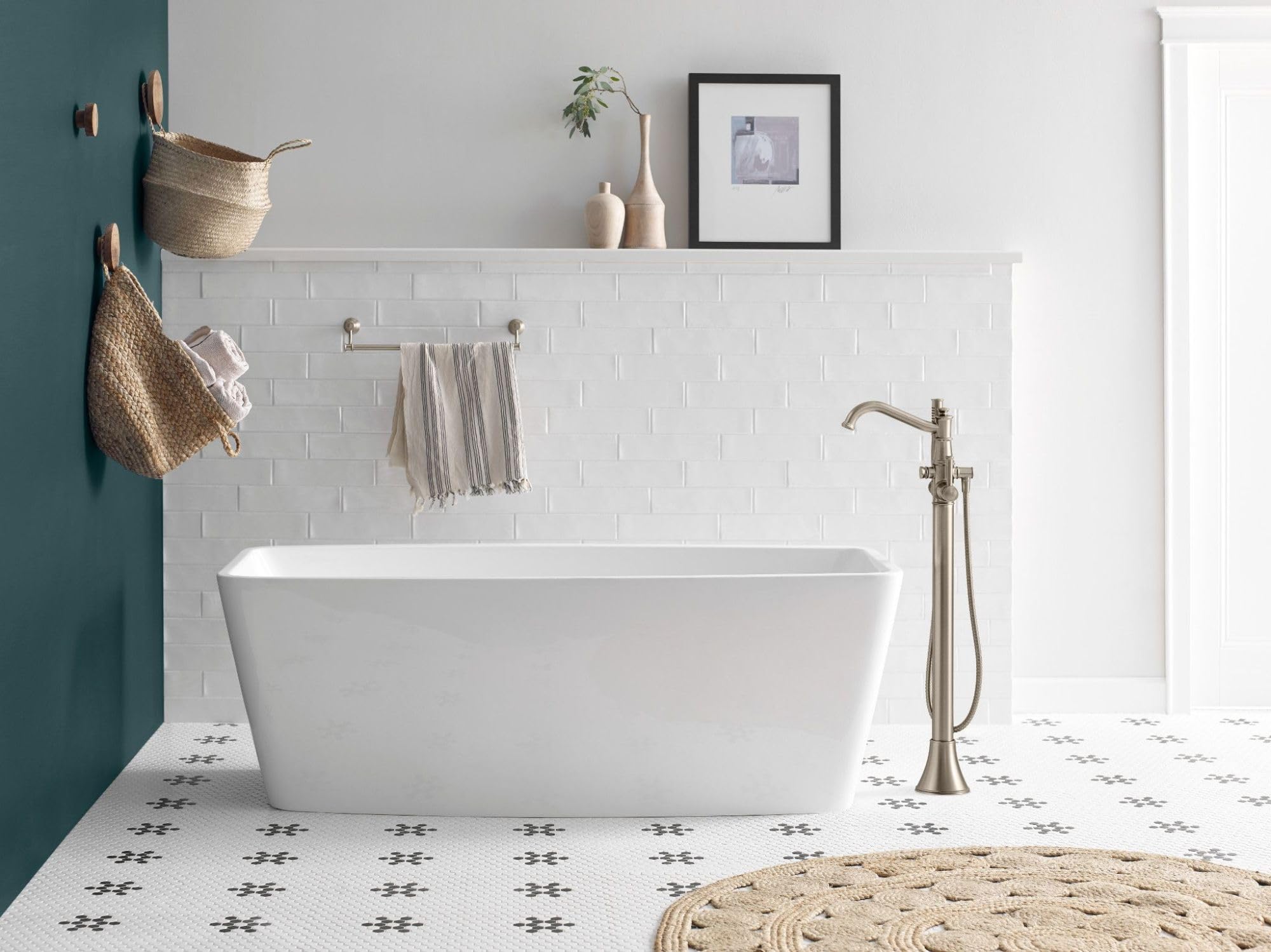 Snapklik.com : TS50110 Freestanding Floor Mount Tub Filler Single Riser ...