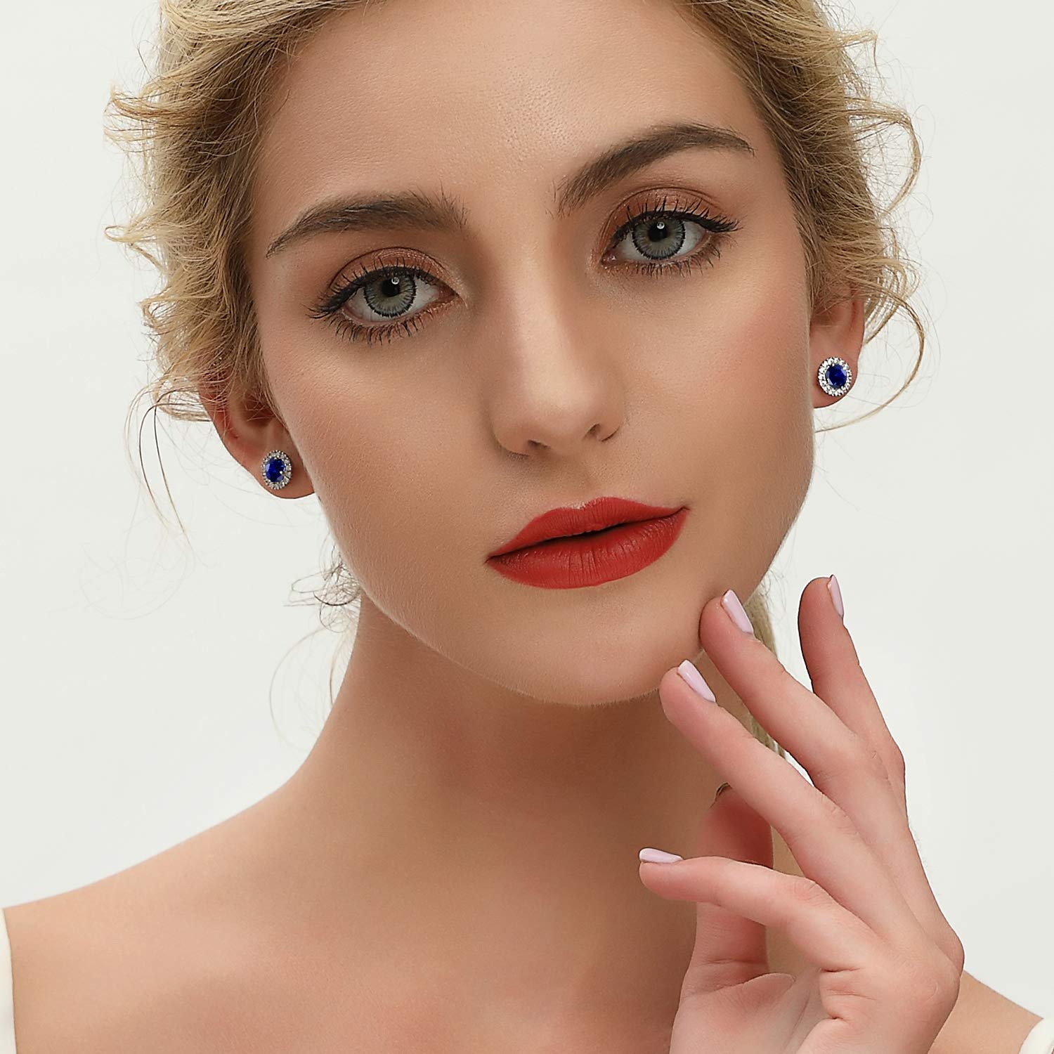 JO WISDOM Pendientes Plata 925 Mujer con Circonita Cúbica AAA
