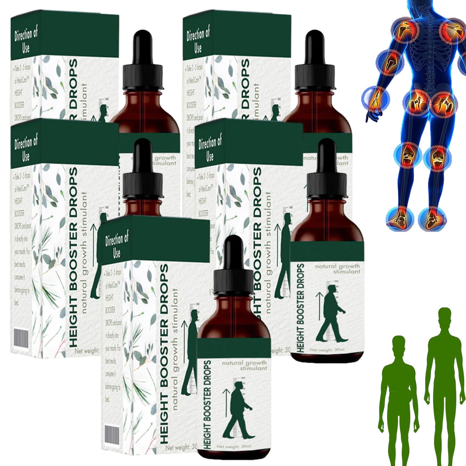 MediCar Height Booster Drops,MediCar Height Growth Drops,Sci-Effect Height Growth Oil,Herbal Increase Height Essential Oil,Increasing Height Body Taller Care Serum (5 pcs)