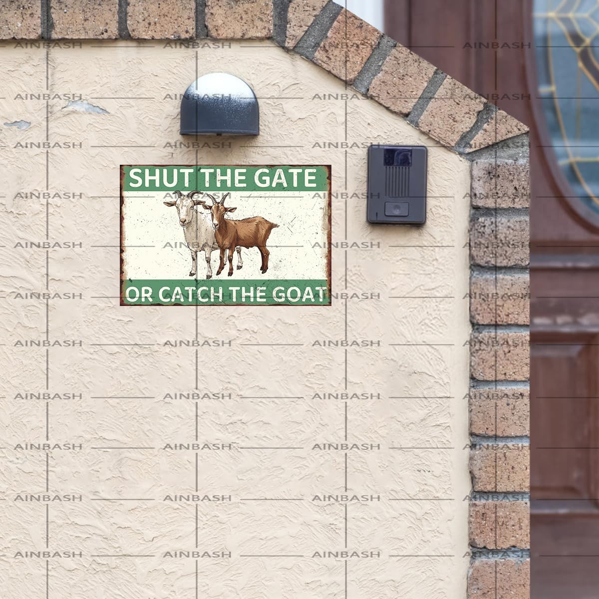 Goat Decor Shut The Gate Or Catch The Goat Metal Tin Sign Goat Sign Vintage Printing Wall Decor Plaque Painting Poster Bar Decor For Garden Farm Bedroom Living Room Bar Pub Gift 8x12 Inch