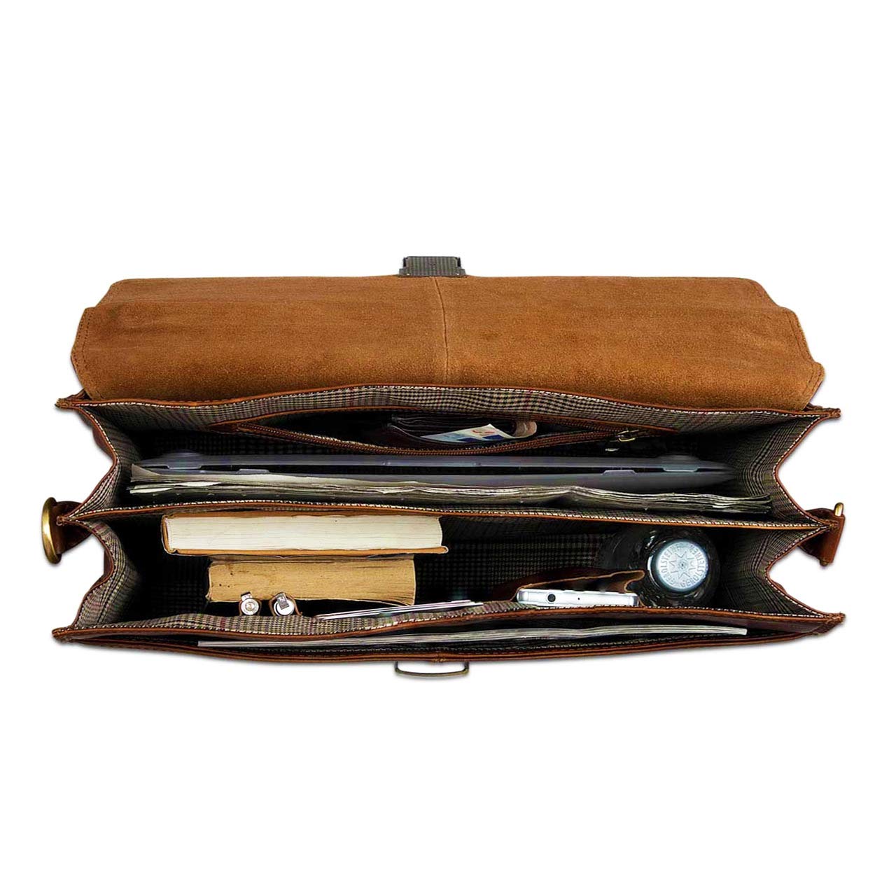STILORD Vintage Aktentasche Herren Büro Business Schultertasche Laptoptasche mit Schloss groß echtes Rinds-Leder braun