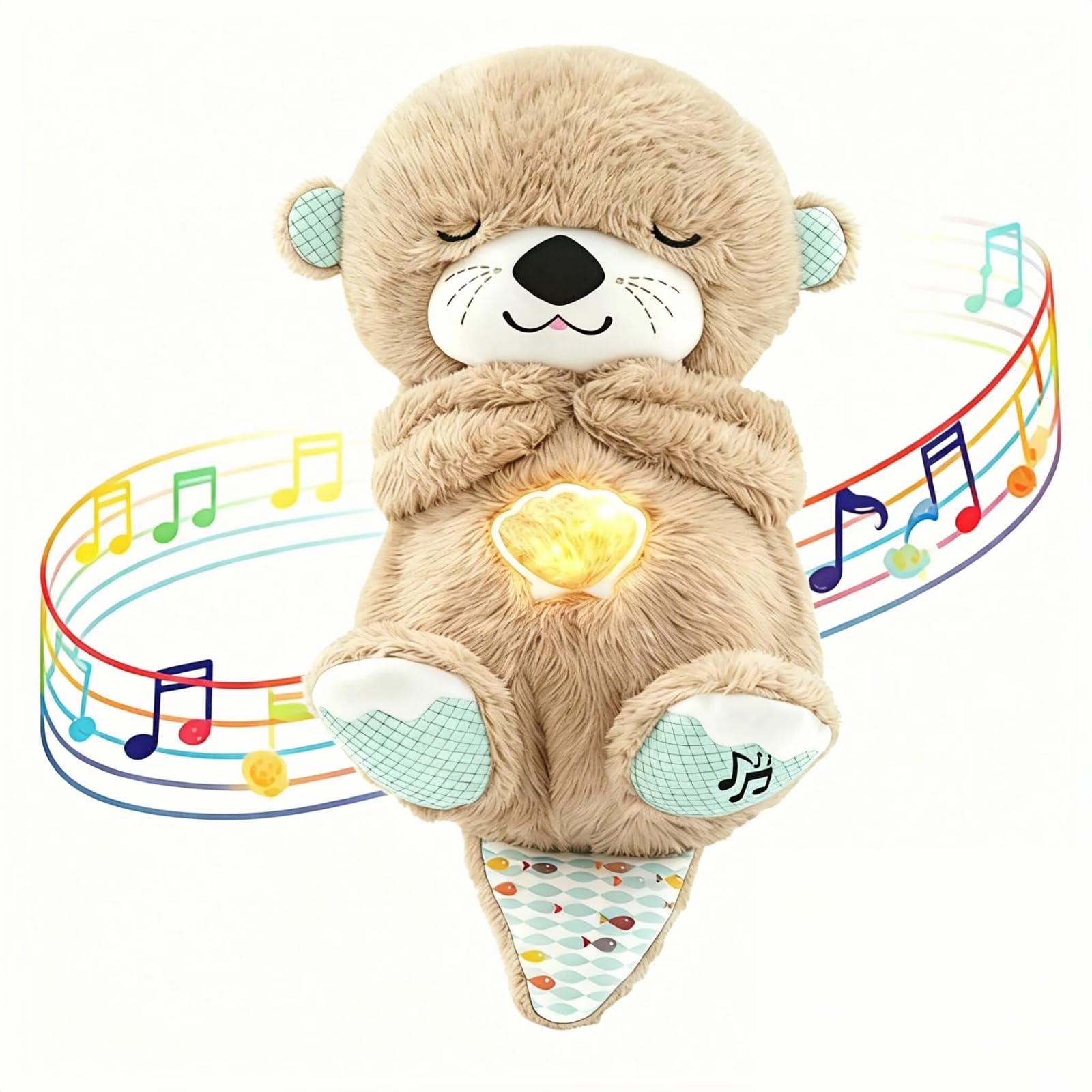 Peluche Nutria Respiración Simulada Música y Luces Alivia Estrés