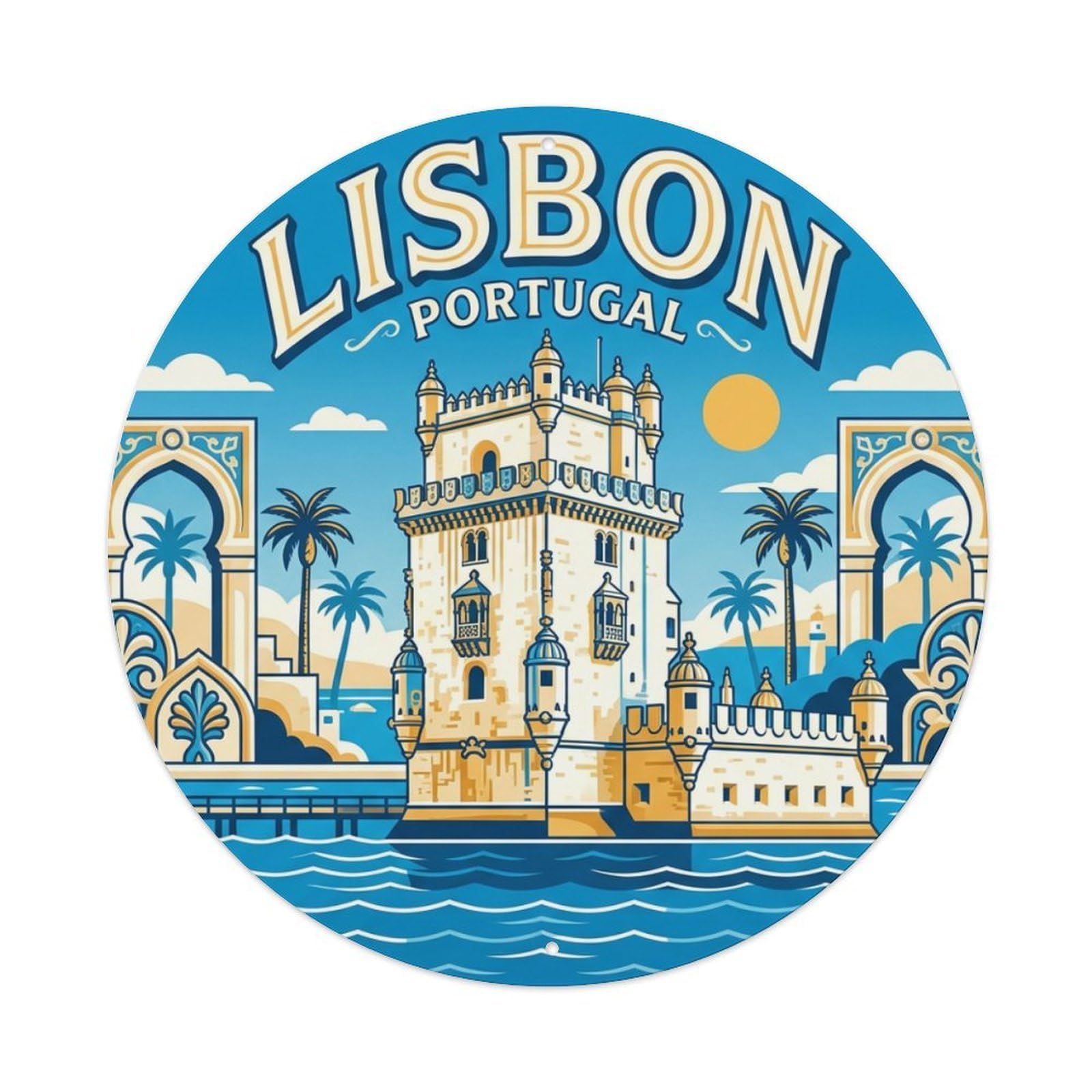 Vintage Travel Portugal Lisbon Metal Tin Sign