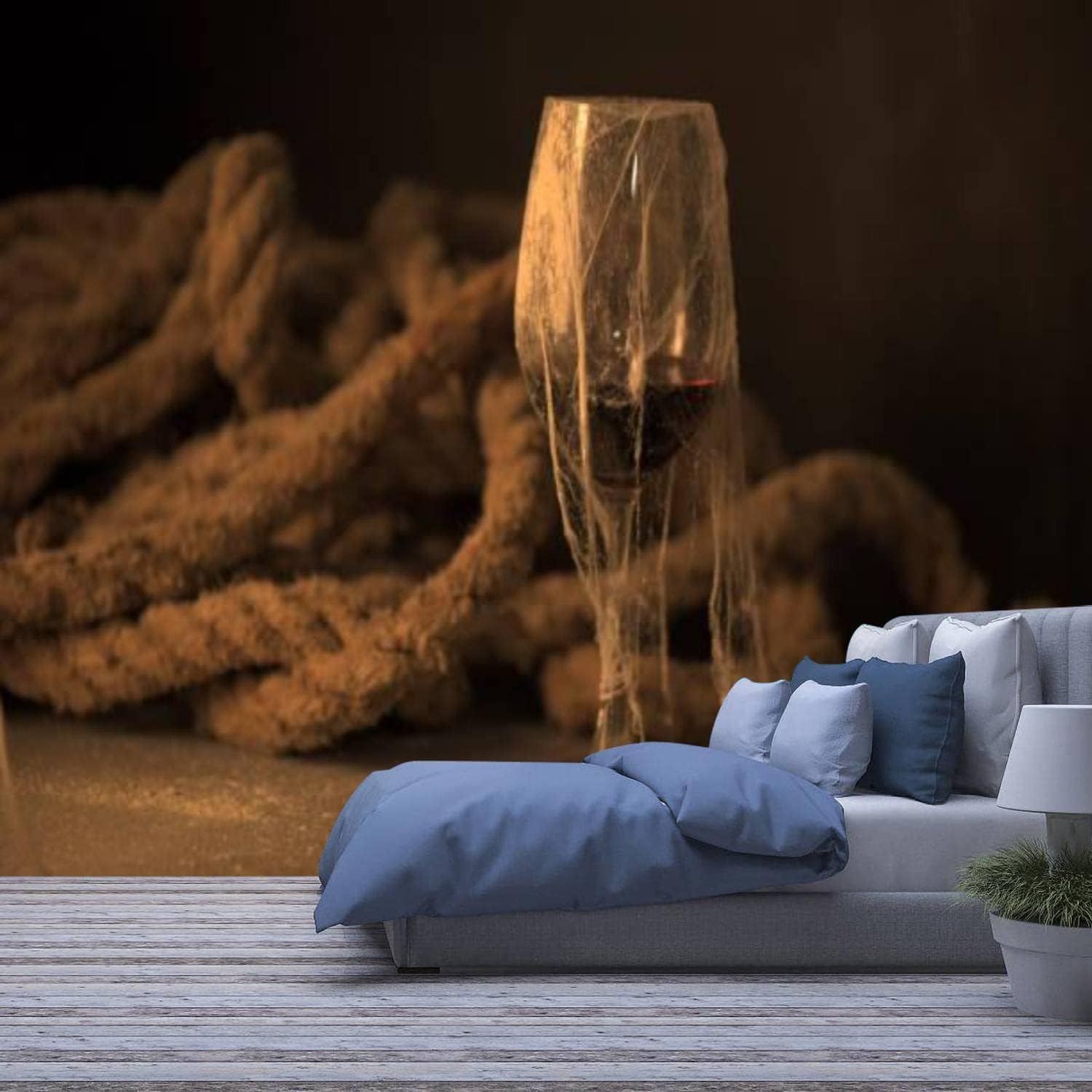 Papier Peint Photo 3D Tonneau Bois pour Salon et Cuisine