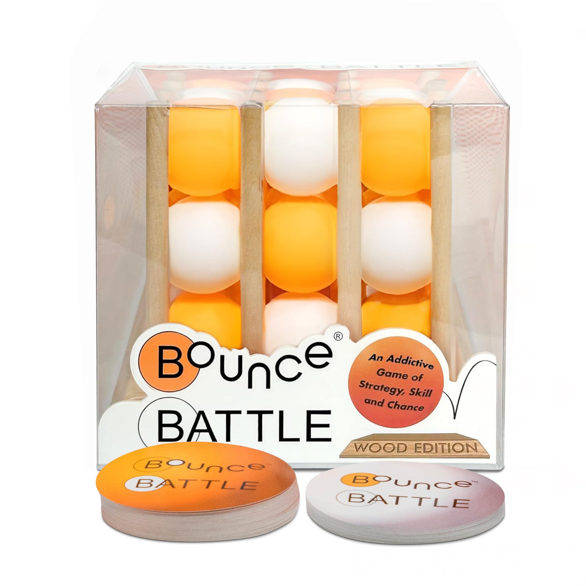 Tournament Edition – Wood Game Set with 36 Battle Cards – Fast-Paced Family & Party Game of Strategy, Skill & Chance – Fun Gift for Kids, Teens & Adults