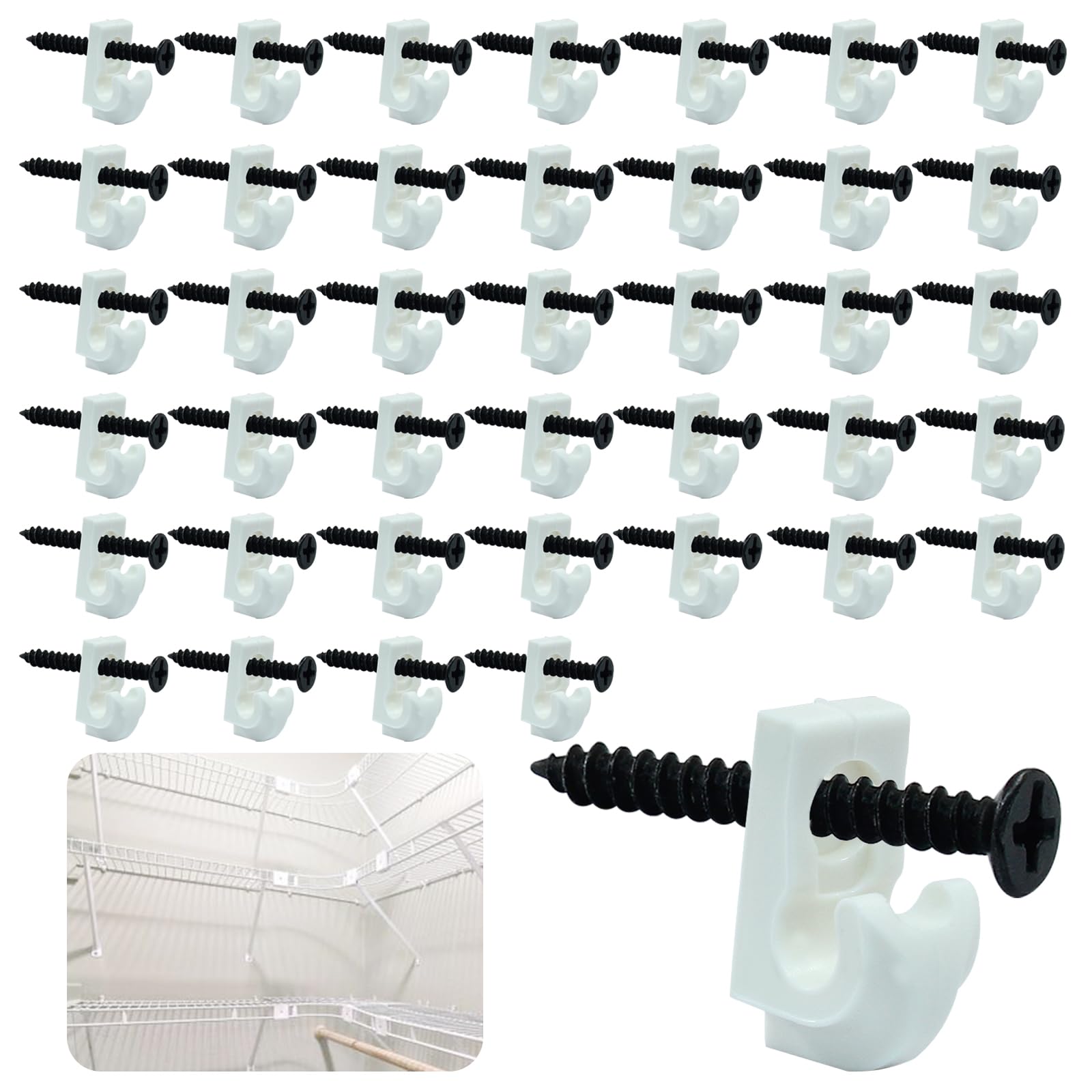 White Down Wall Clips - 25 Pack -6