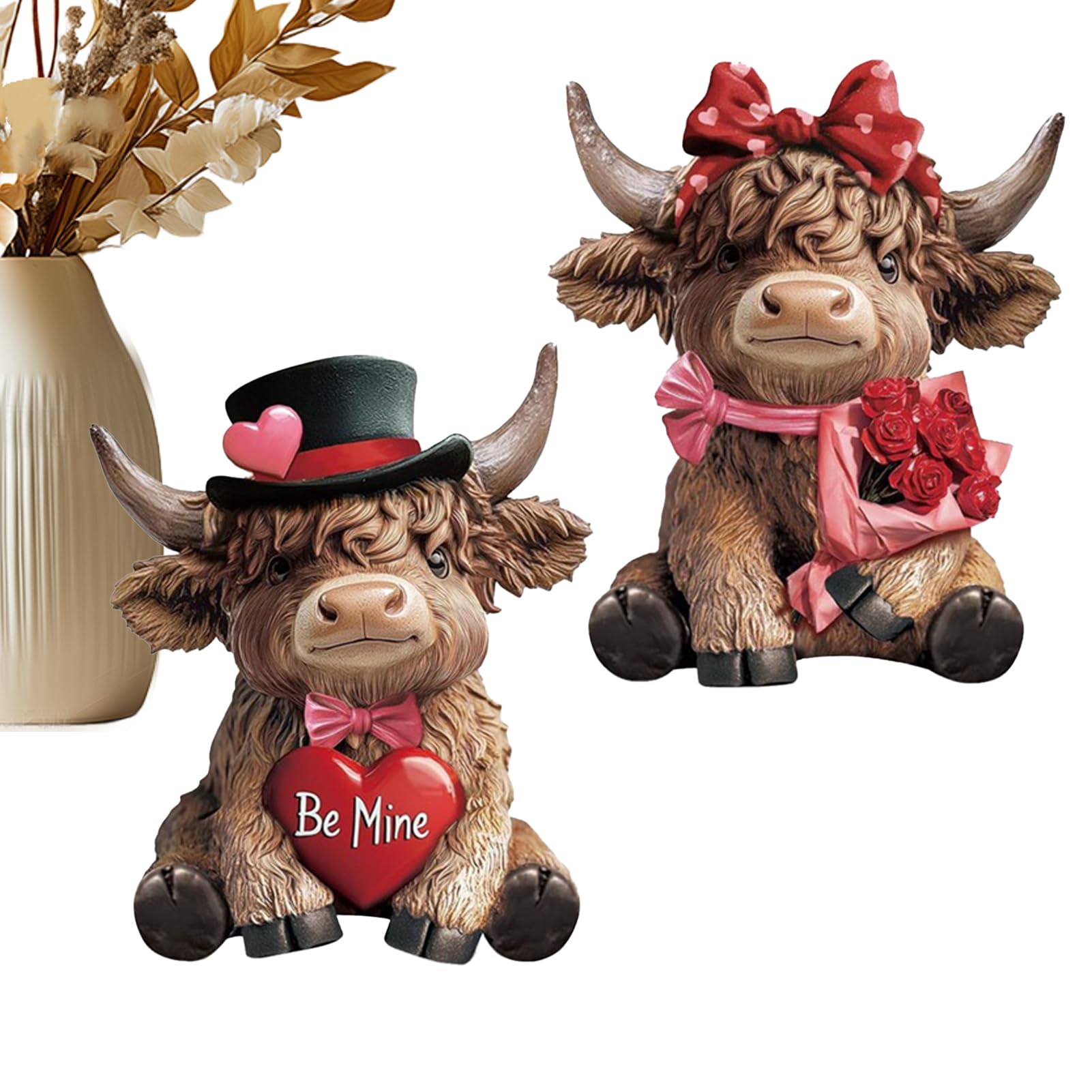 Statues de vache d'art moderne avec support pliable haut de gamme pour présentoir