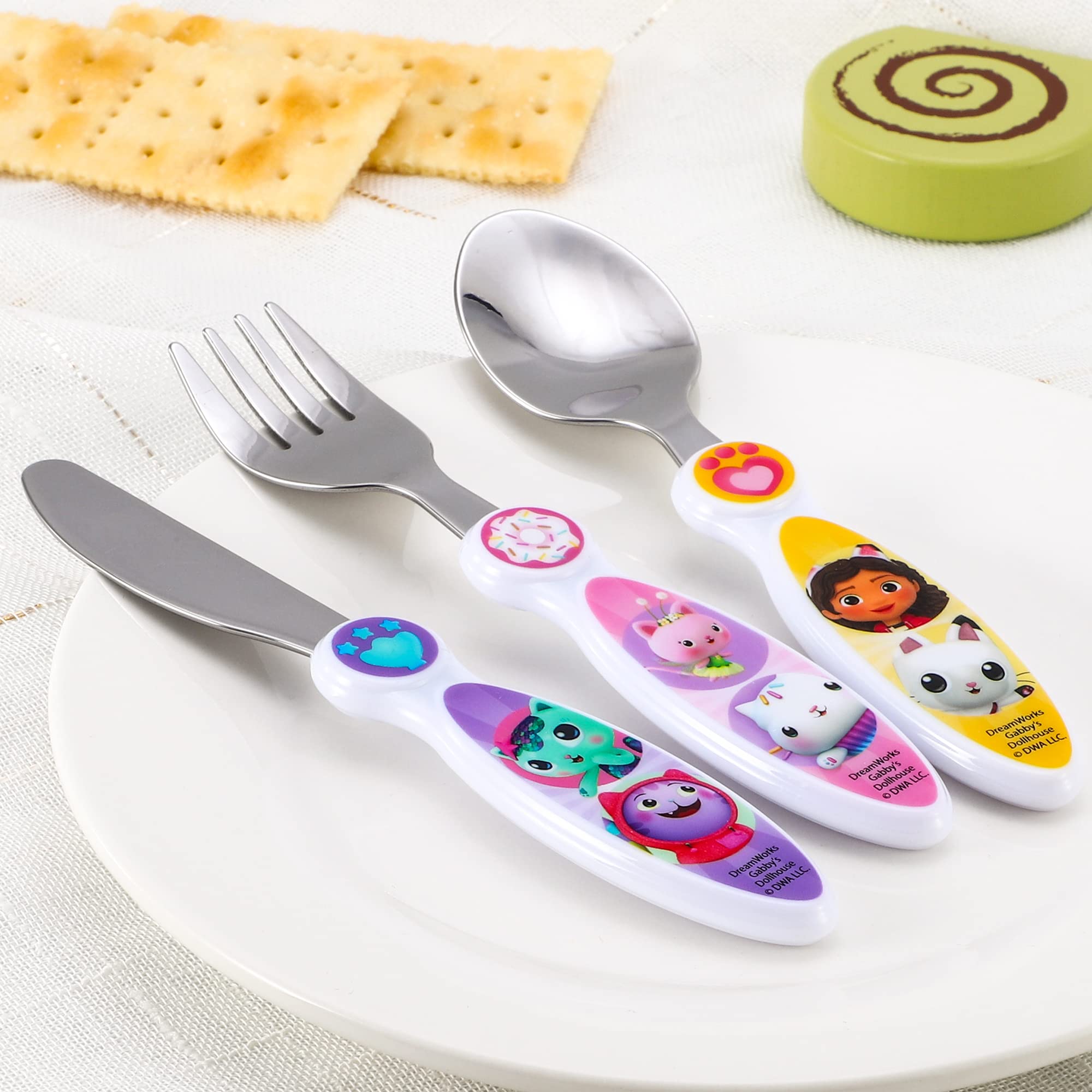 Gabby's Dollhouse 3 Piece Kids Cutlery Set - Knife/Fork/Spoon