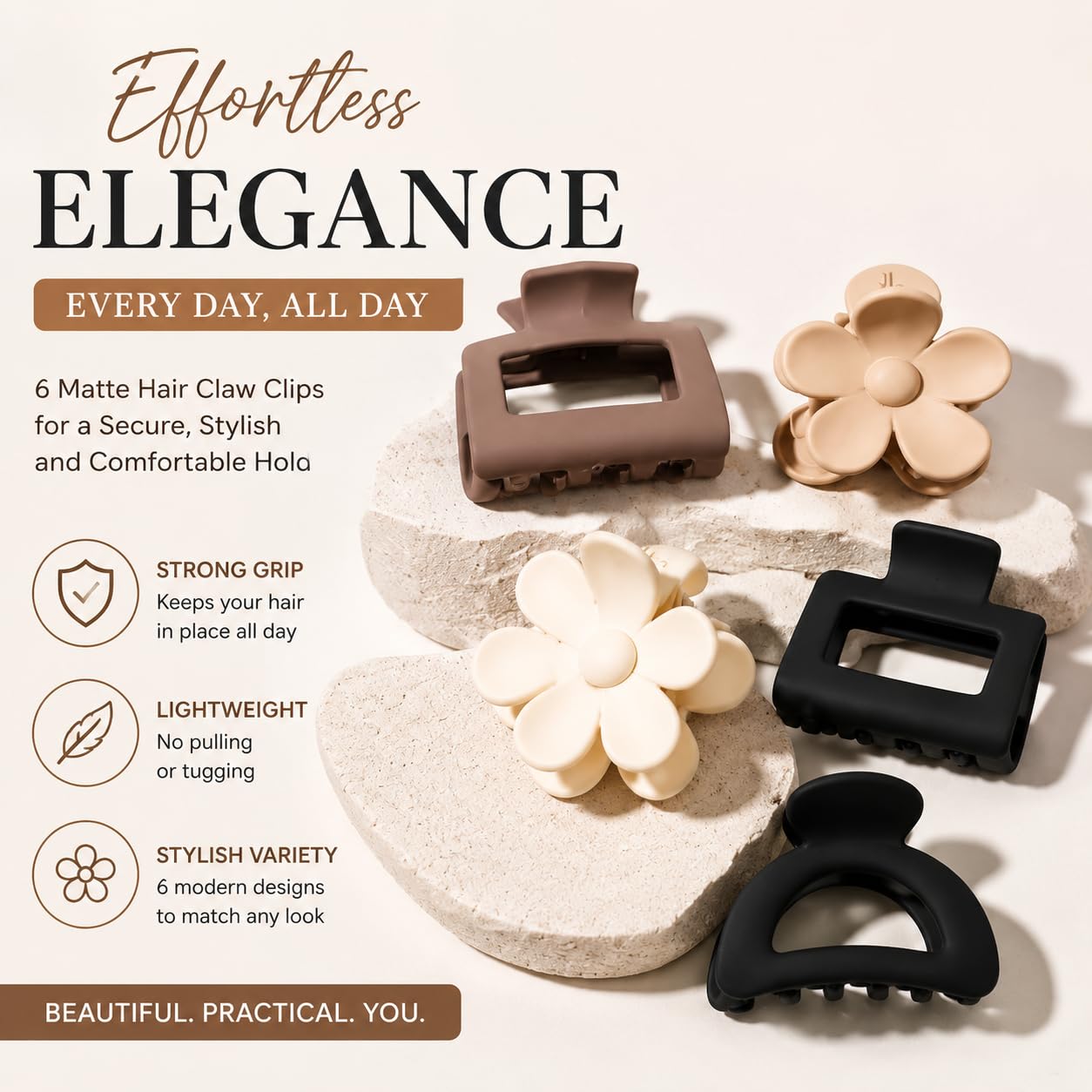 12 Pcs Small Matte Hair Claw Clips, Mini Clips for Girls Women - | Mini Non-Slip Hair Clutcher Clamps with Strong Hold for Thick & Thin Hair | Cute Korean Neutral Color Hair Accessories 4