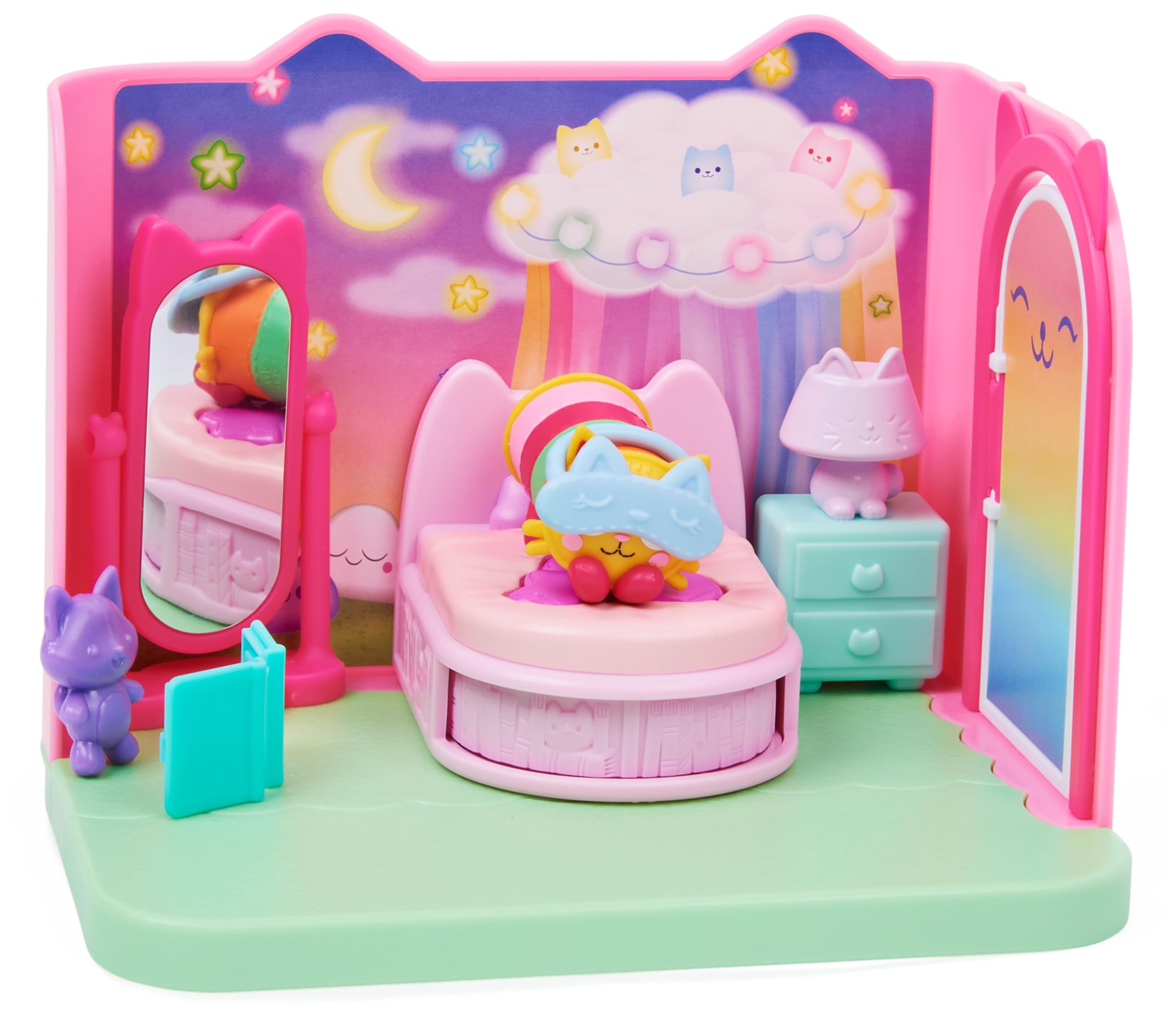 La Casa De Muñecas De Gabby - Dormitorio De Sueñigata Con 1 Figura Sueñigata, 3 Accesorios, 2 Caja Sorpresa Y 3 Muebles | Juguetes Niñas 3 Años O Más | Regalo Niña 3 Años O Más De Gaby Gato
