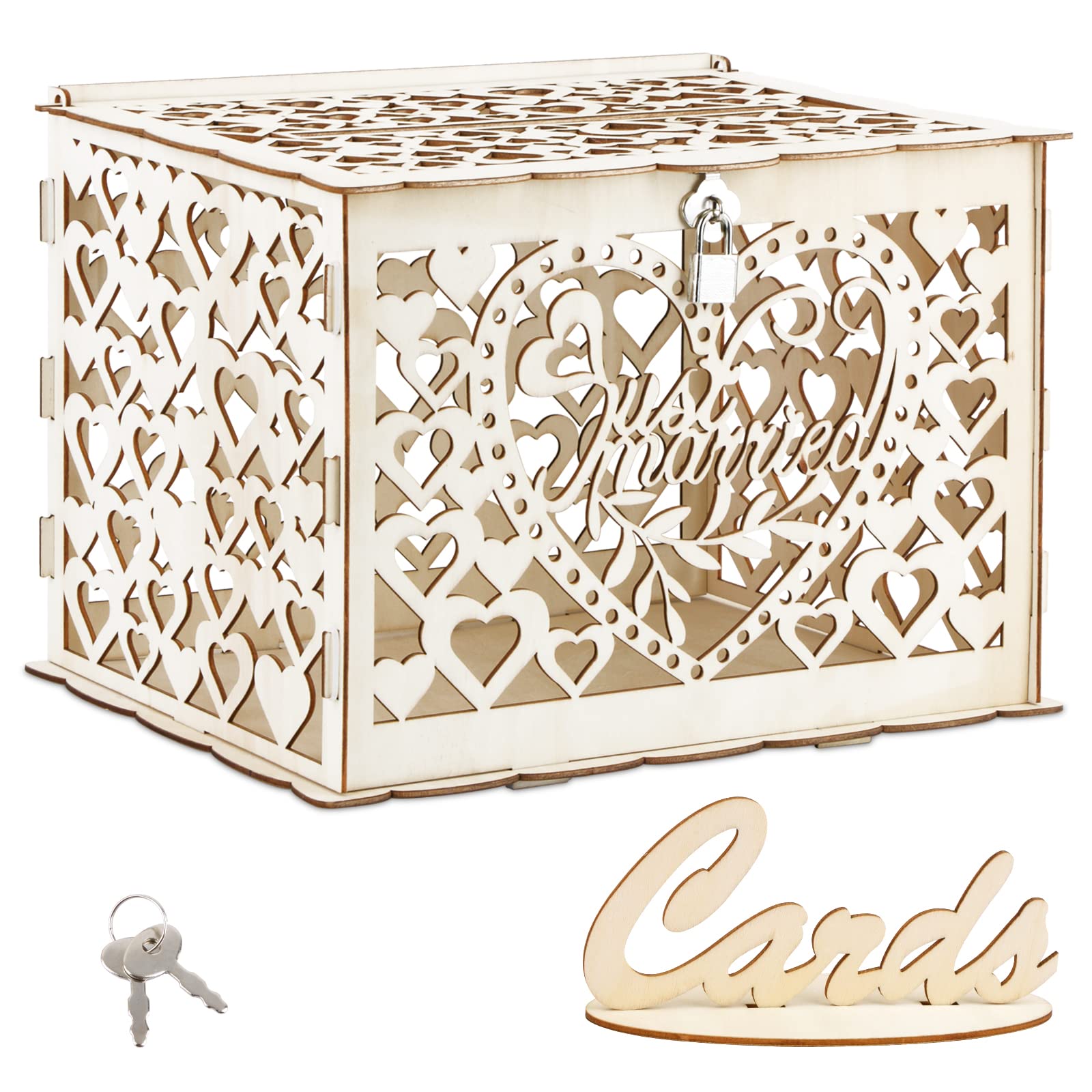 Caja para Tarjetas de Boda Caja Dinero de Boda Regalos con Encaje Suministros Fiesta 22 * 24 * 30cm