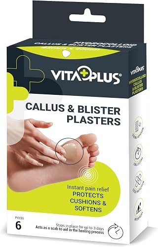 Vita Plus Hydrocolloid Callus Plaster 6-Piece Set, 42 mm x 45 mm Size
