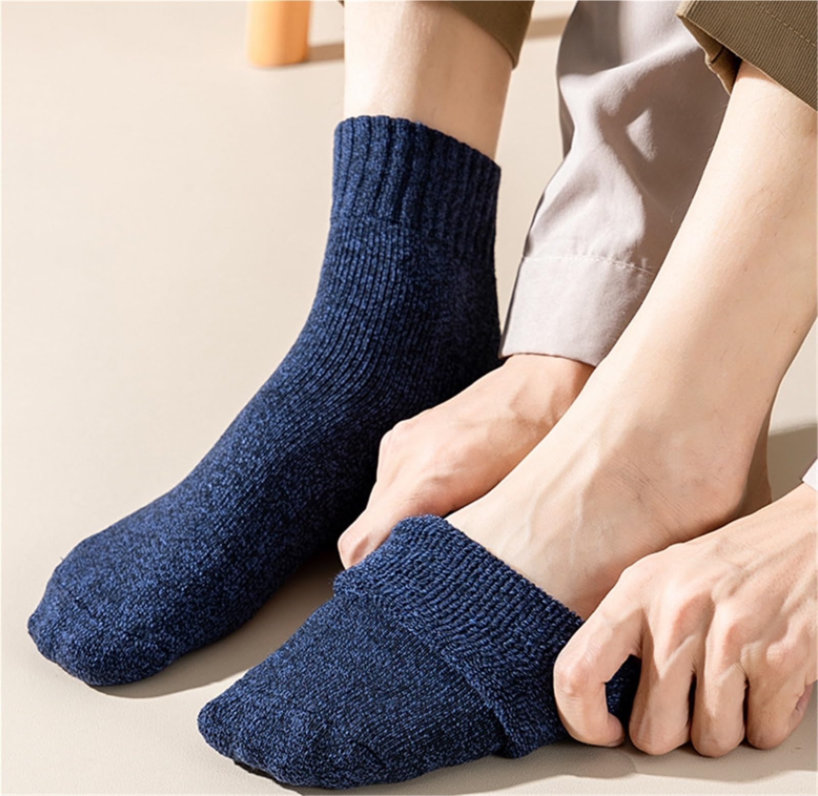 Wintersocken Bettsocken 5 Paar Weiche, Dicke, Bequeme, Lässige, Warme Wintersocken Aus Baumwolle Bis Zur Mitte Der Wade Warme Flauschige Socken