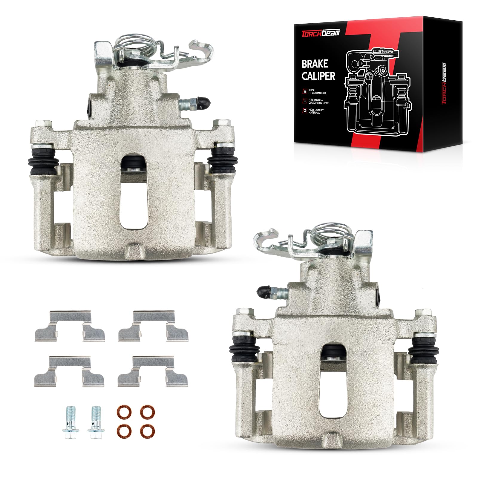 Torchbeam 2PCS Rear Driver and Passenger Side Brake Caliper For Ford for 2005-2014 Mustang, Disc Brake Caliper Assembly with Bracket Replace # 18B4927+18B4926