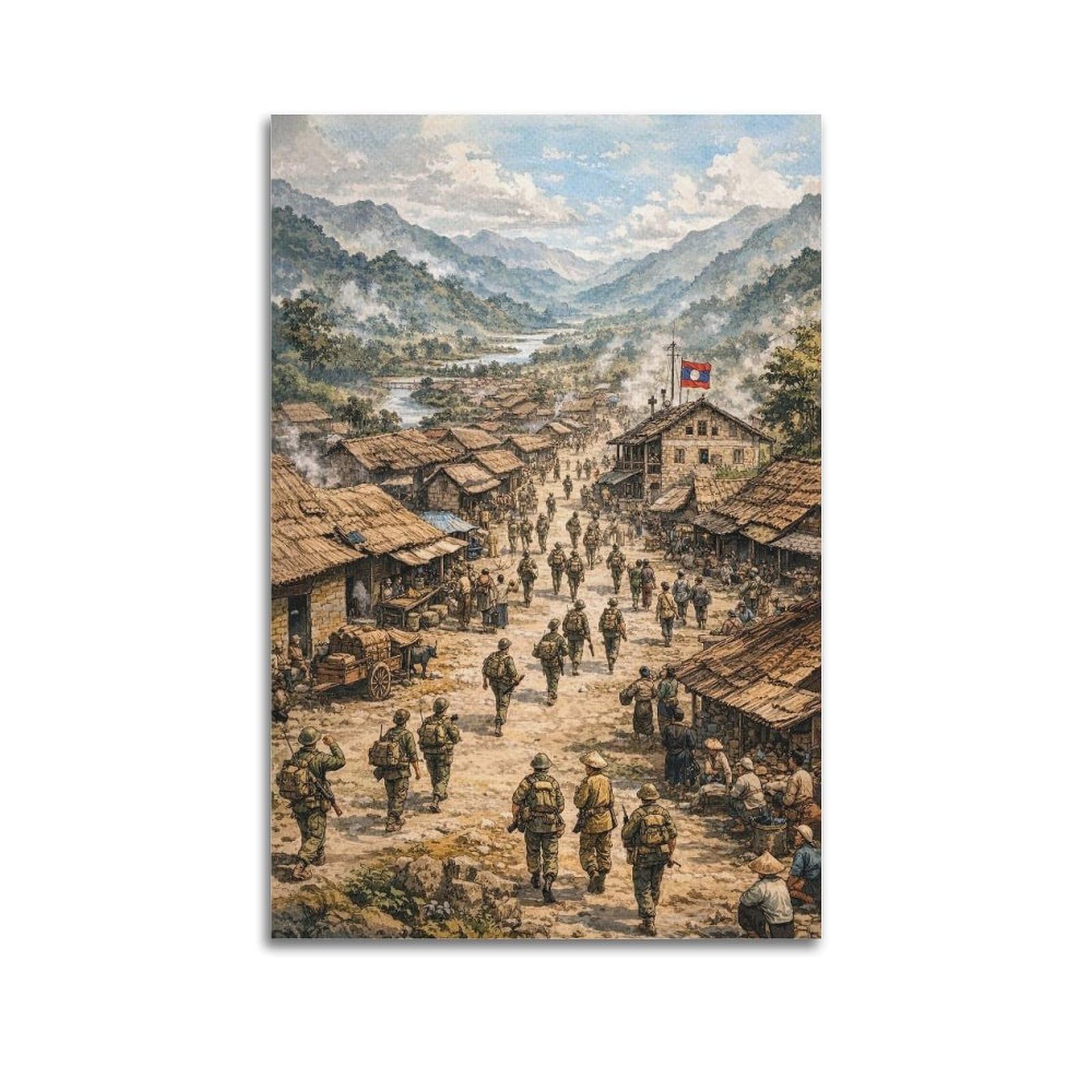 OKAHYS Vintage Military War Artwork Poster Decorative Painting Canvas Wall Artworks Picture 12x18inch(30x45cm)