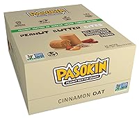 Vista 2 de Pasokin Cinnamon Oat Peanut Butter Snack, All Natural PB Bites Kosher, Gluten Free, Vegan Protein Pacoca Made in USA, 0.5oz bites [20 count]