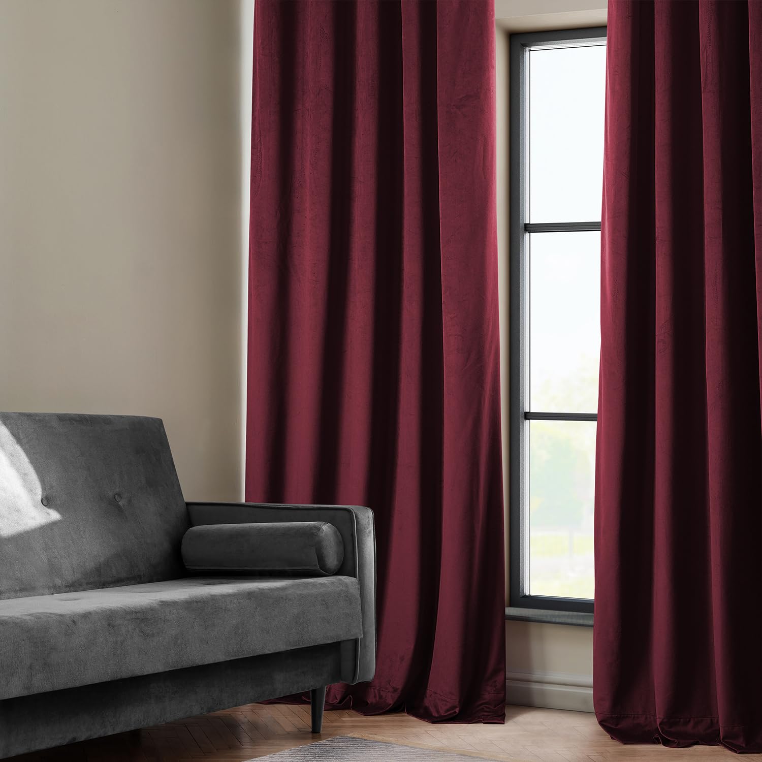 HPD Half Price Drapes Heritage Plush Velvet 84 Inches Long Darkening Curtains for Bedroom & Living Room 50W x 84L, (1 Panel) - Image 3