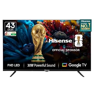 Hisense 108 cm (43 inches) E43N Series Full HD Smart Google LED TV 43E43N (Black)