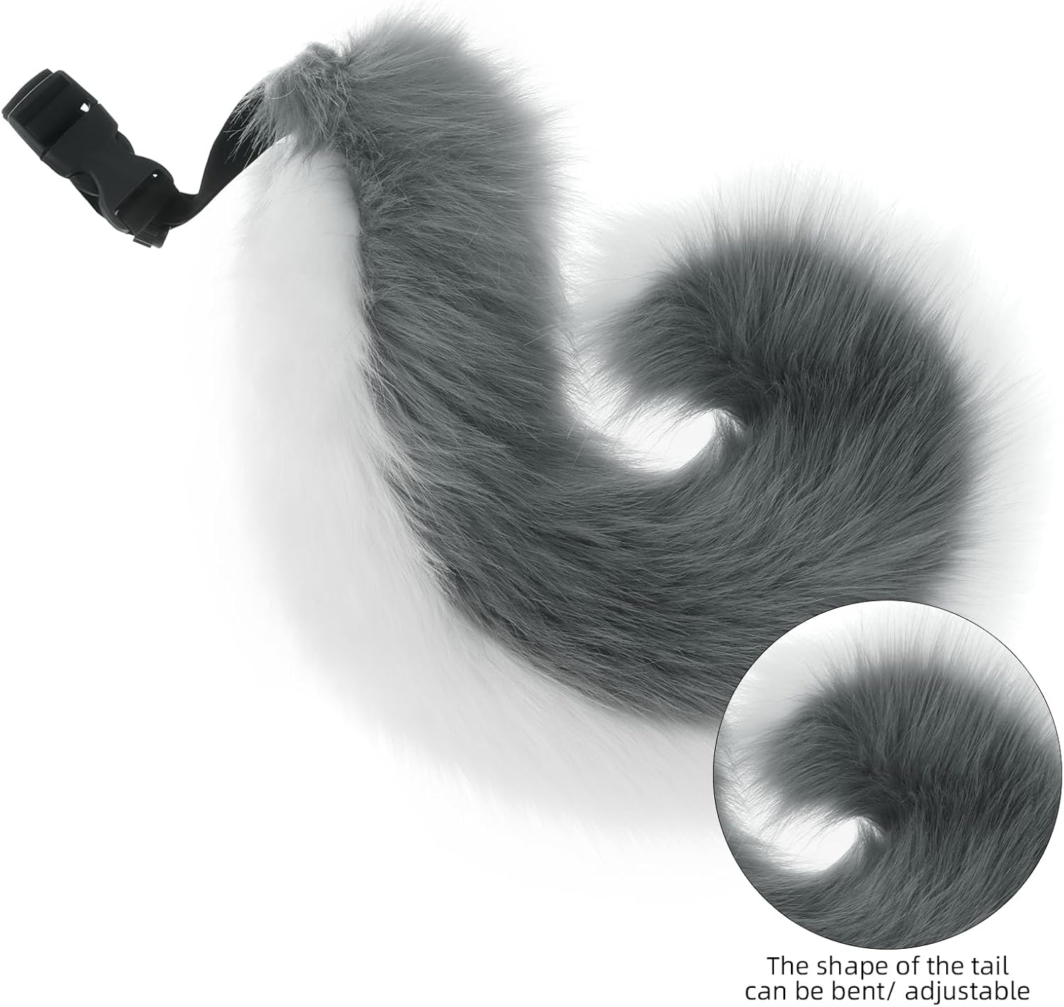 Fox Ears and Tail Set, Furry Animal Cosplay Accessories, Plush Headband & Adjustable Tail Anime Costume Parties