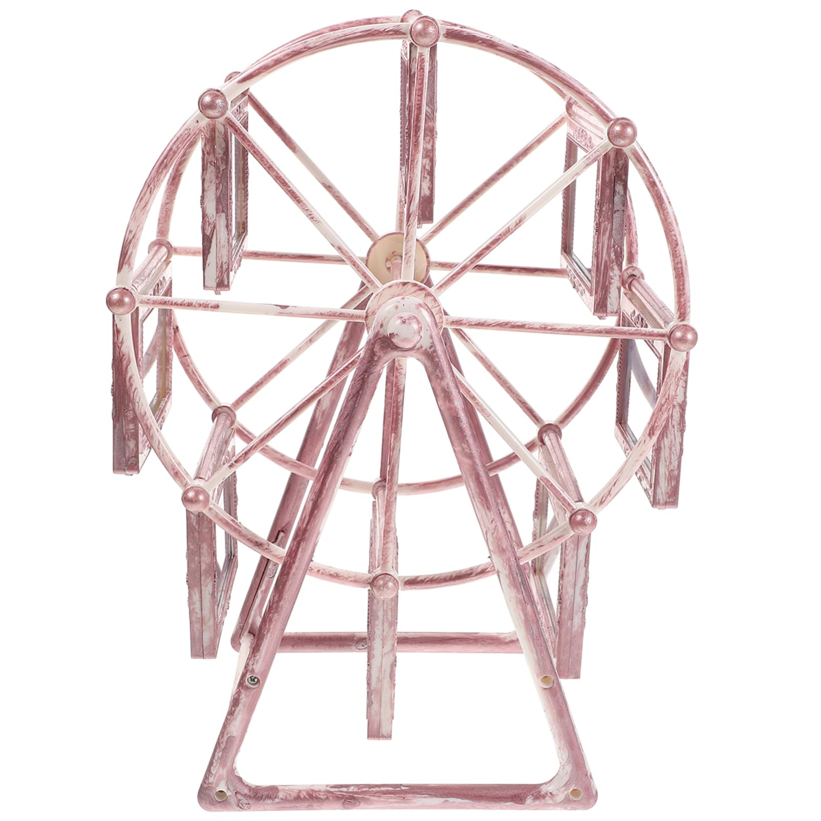 Riesenrad Fotorahmen aus Abs, Drehbar, Rosa für Schreibtisch | Familienfotos als Tischdeko, Kreative Form für Selbstgemacht und Hochzeiten, Leicht zu Reinigen