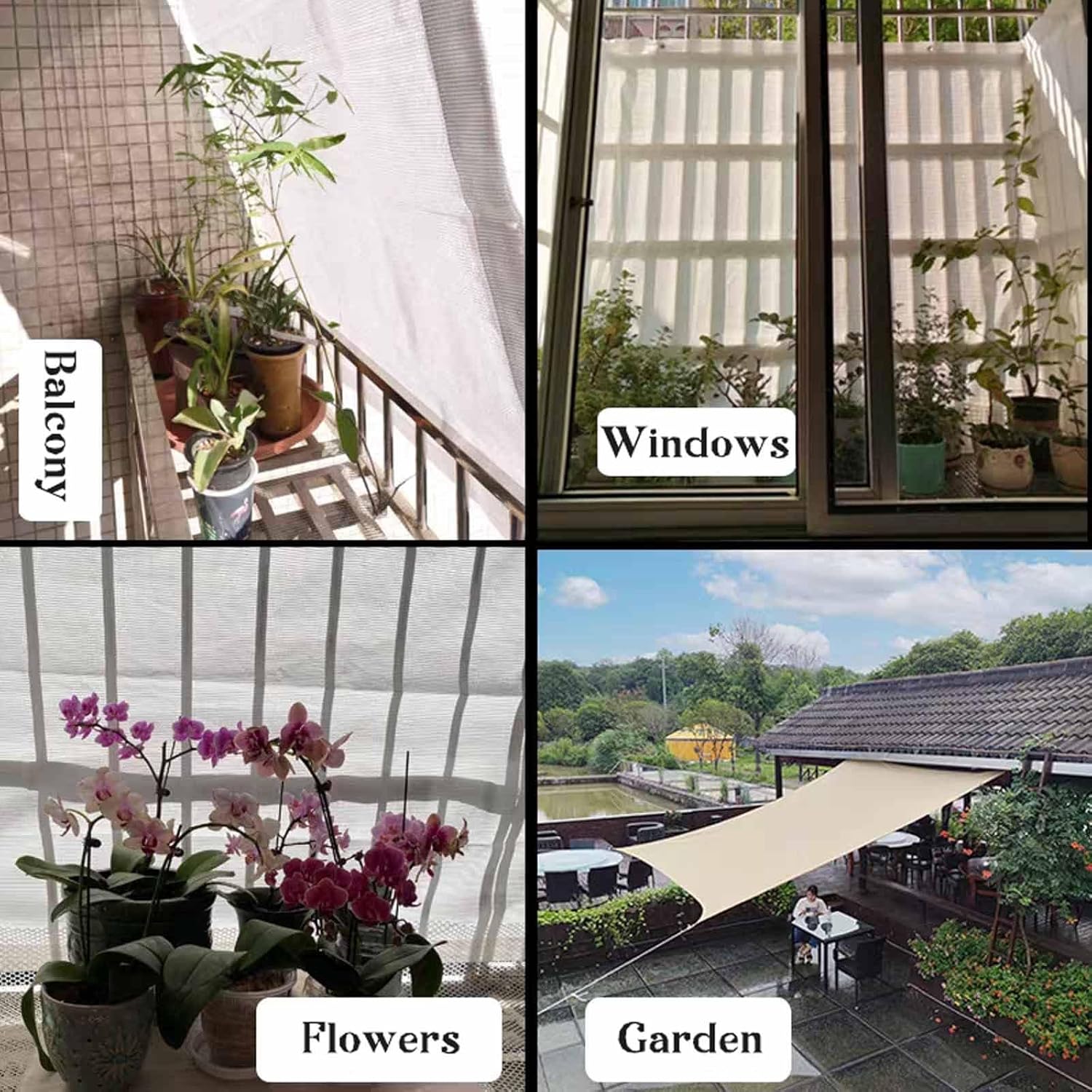 40% Shading White Shade Net - Protect Your Garden Plants from Intense Sunlight, Greenhouses Sun Shade Cloth - with Reinforced Edges and Copper Buckles 3.3x3.3ft 6.6x6.6ft 6.6x10ft 10x10ft(2.0x5.0m)