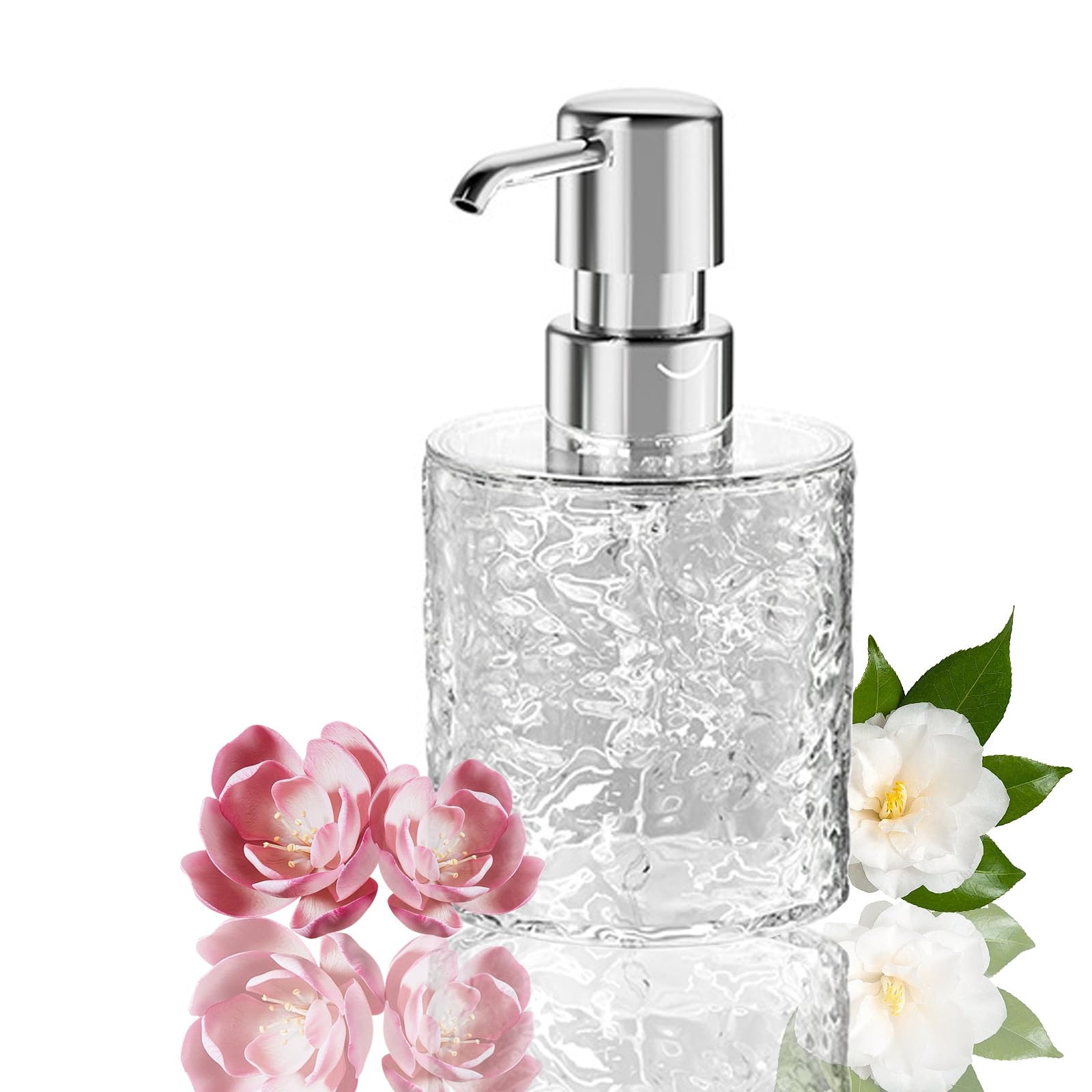 Plastic Foam Soap Dispenser, 10 Oz Refillable Foam Dispenser, 300 ML Clear Liquid Hand Soap Dispenser for Bathroom, Countertop, Kitchen, Laundry Room, Essential Oil, Liquid Soaps