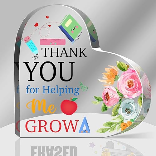 Greatingreat Decoración de escritorio de recuerdo de pisapapeles de acrílico para regalos de semana de agradecimiento al maestro