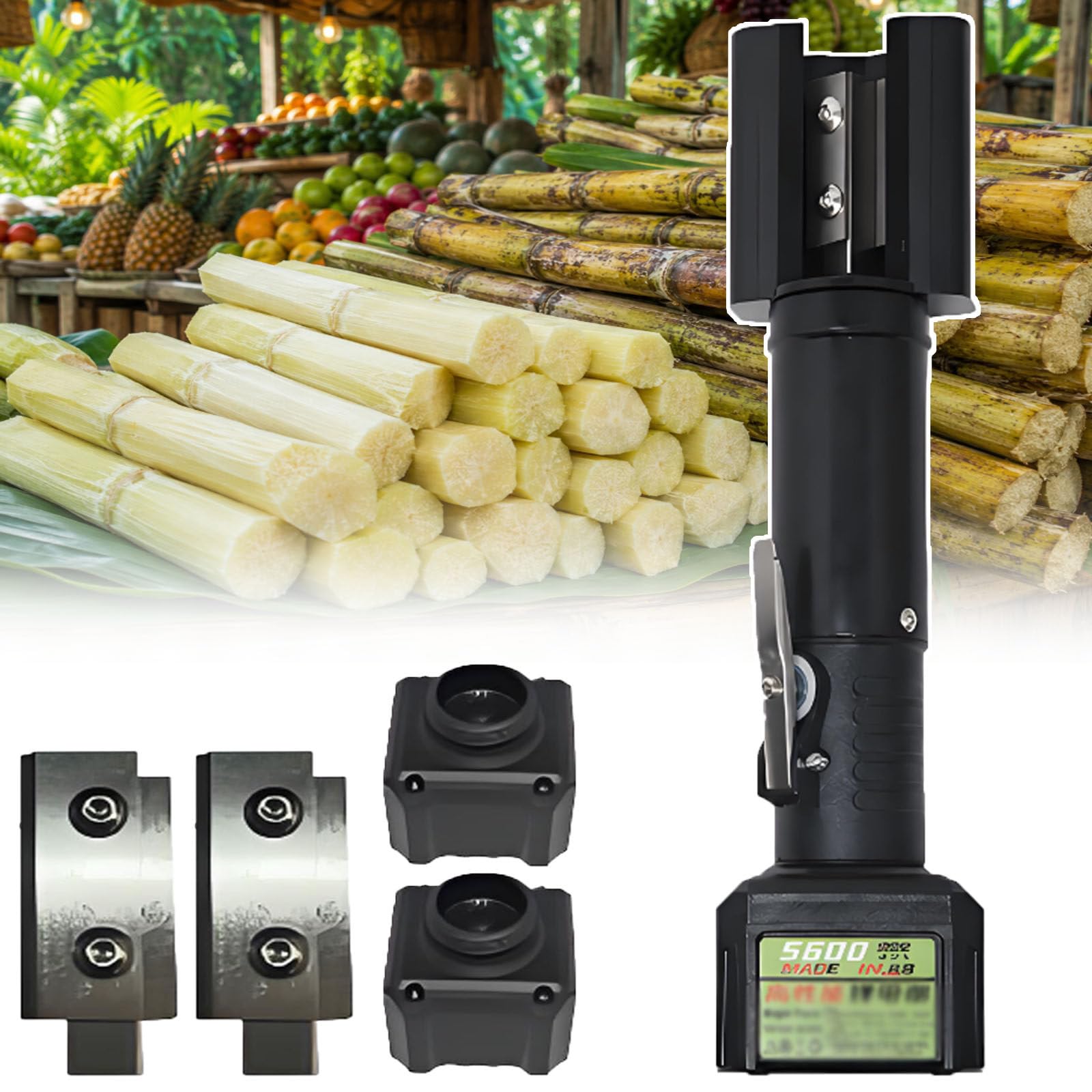ErShangMao Electric Coconut Peeler,125w Cordless Sugarcane Peeler Machine,7500rpm,Automatic Sugar Cane Scraper,3-Second For Commercial & Home Use,2mm Thick Blades 2electricity+2blade