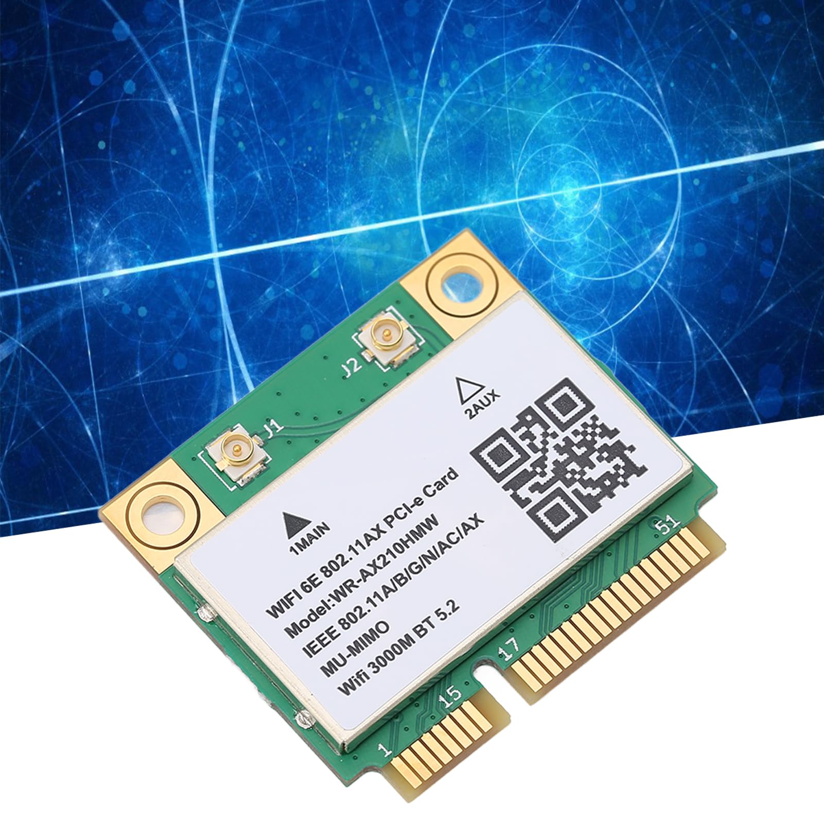 Scheda Wireless WiFi 6E, Scheda Rete Wireless 5374M WiFi 6E 5G Tripla Banda Gigabit 6GHz Scheda WiFi PCB, con Porta Mini PCIE per Laptop, Plug And Play