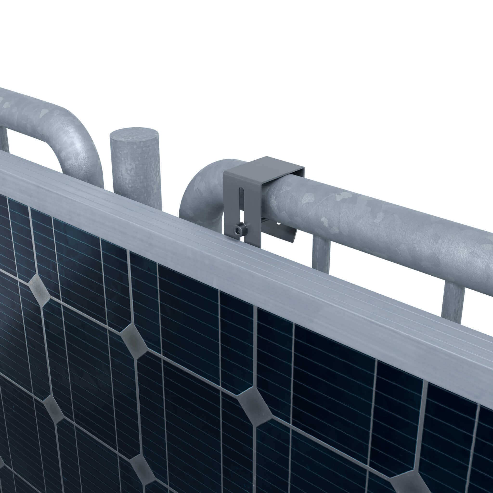 Gancio Solare Per Balcone Con Fissaggio Angolare Fino A 50 Mm - Kit Di Supporto Per Pannelli Fotovoltaici