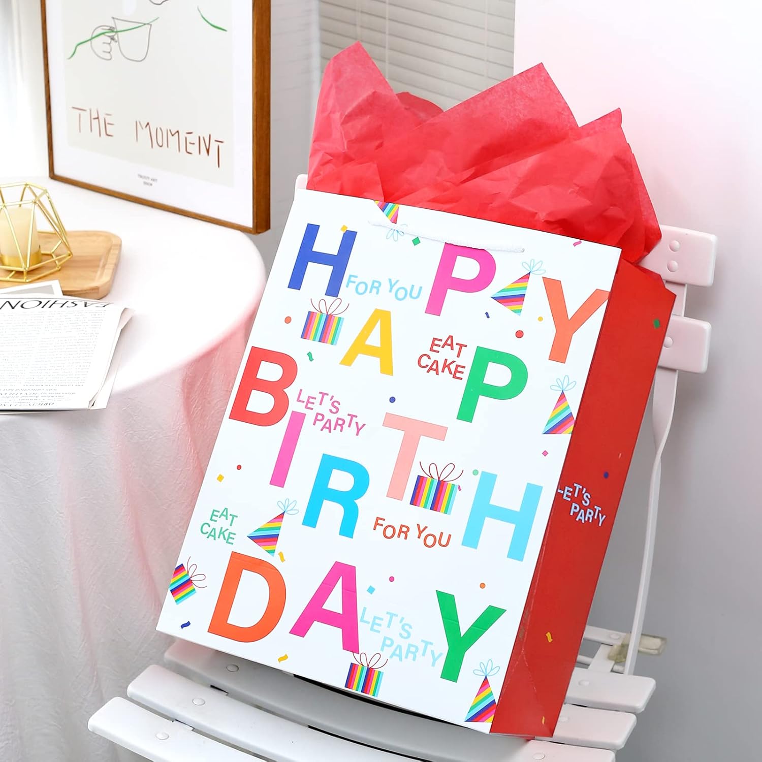 Birthday Gift Bag with Handle and Tissue Paper, 12 Pcs Gift Bags Assorted Sizes and Designs, Large, Medium, Small Size Birthday Gift Bag for Boys, Girls, 13”, 9” ) - Image 7