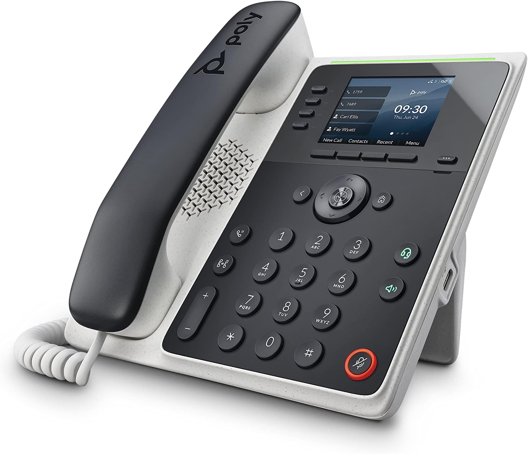 Poly Edge E220 IP Desk Phone (+ Polycom) – Designed for use in Common Areas – 4-line Keys Supporting up to 16 Lines - Integrated Bluetooth for Mobile Phone and Headset Pairing