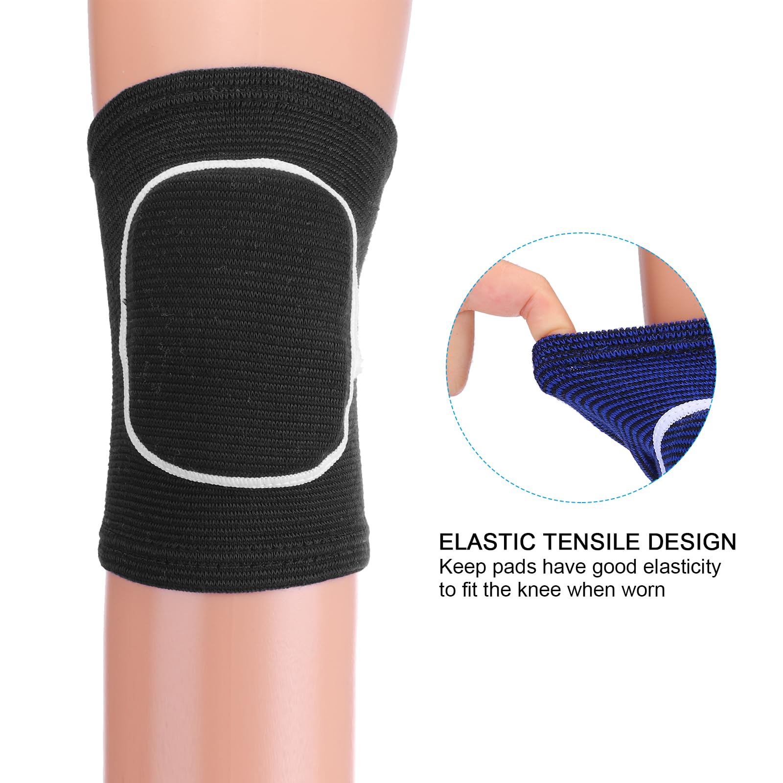 PATIKIL Ginocchiere Con Protezione Polpaccio XL - 2 Pezzi Manicotti Compressione Con Imbottitura EVA Per Calcio, Basket, Volley - Grigio - 5