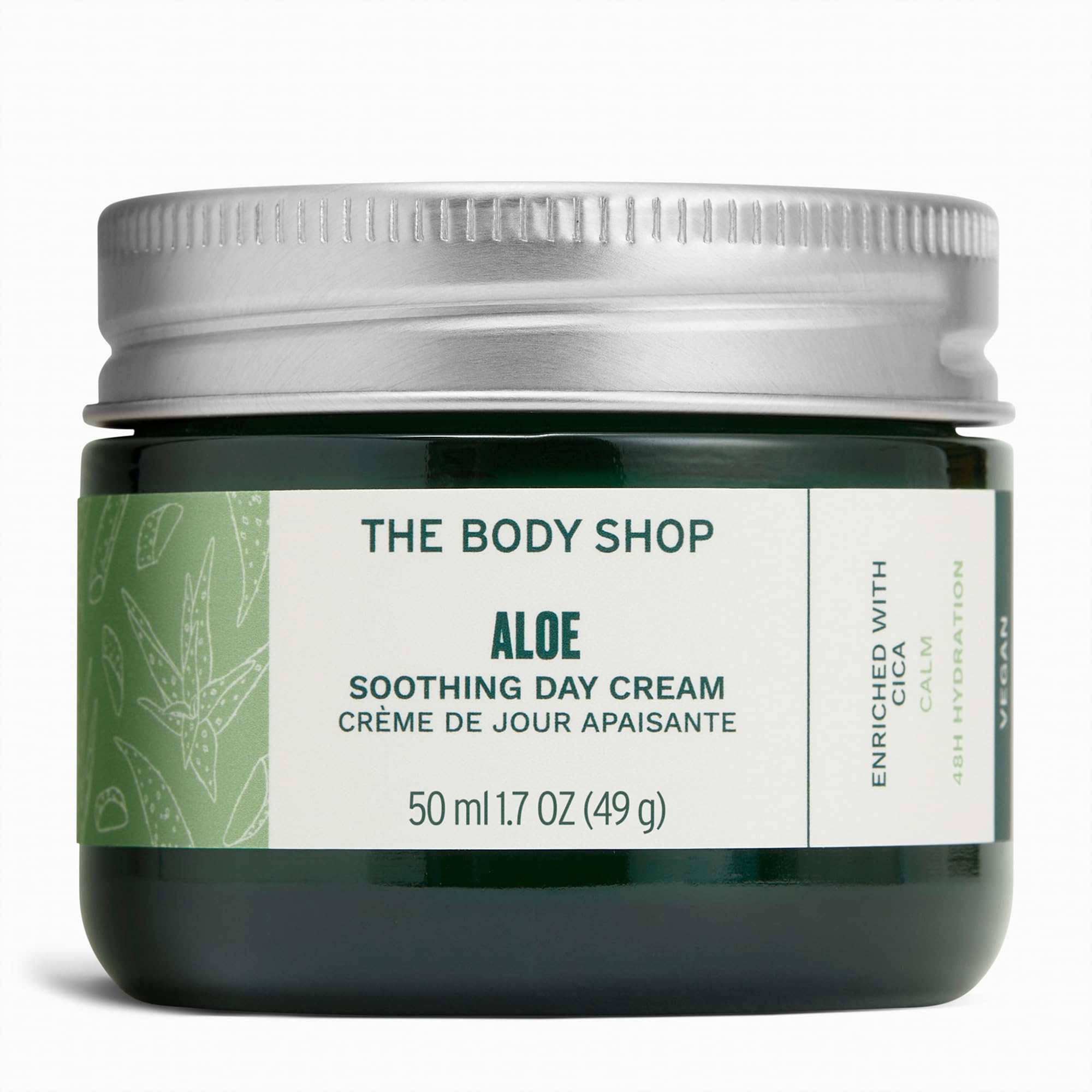 The Body Shop Aloe Soothing Day Cream, 50 ML - For Sensitive Skin | 48 Hr Hydration|Vegan