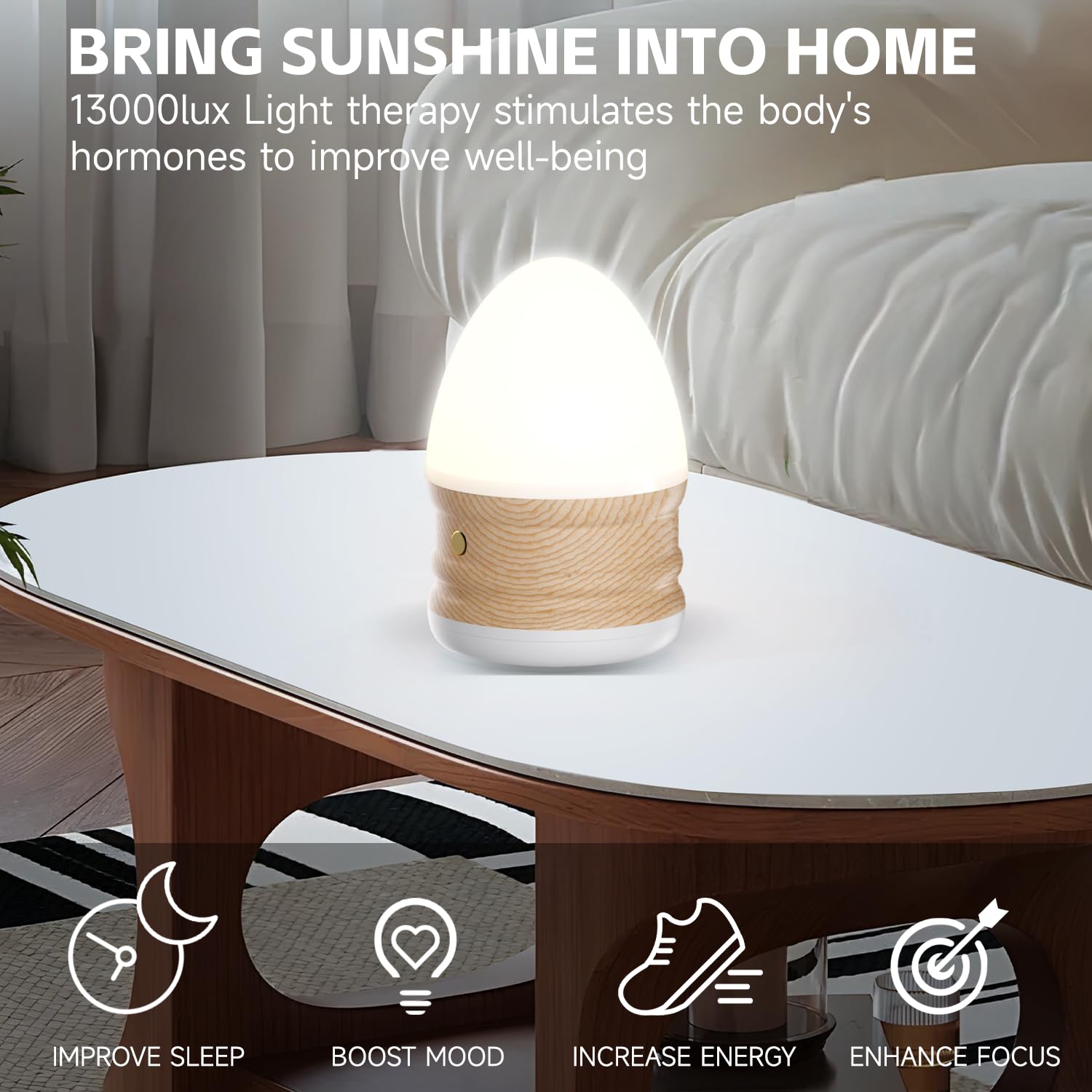 Daglichtlamp, 13000 lux, lichttherapielamp zonder uv en flikkering, 3 kleurtemperaturen, dimbaar, met timer en afstandsbediening, daglichtlamp, bureau, voor stemming, energie en concentratie, thuis en