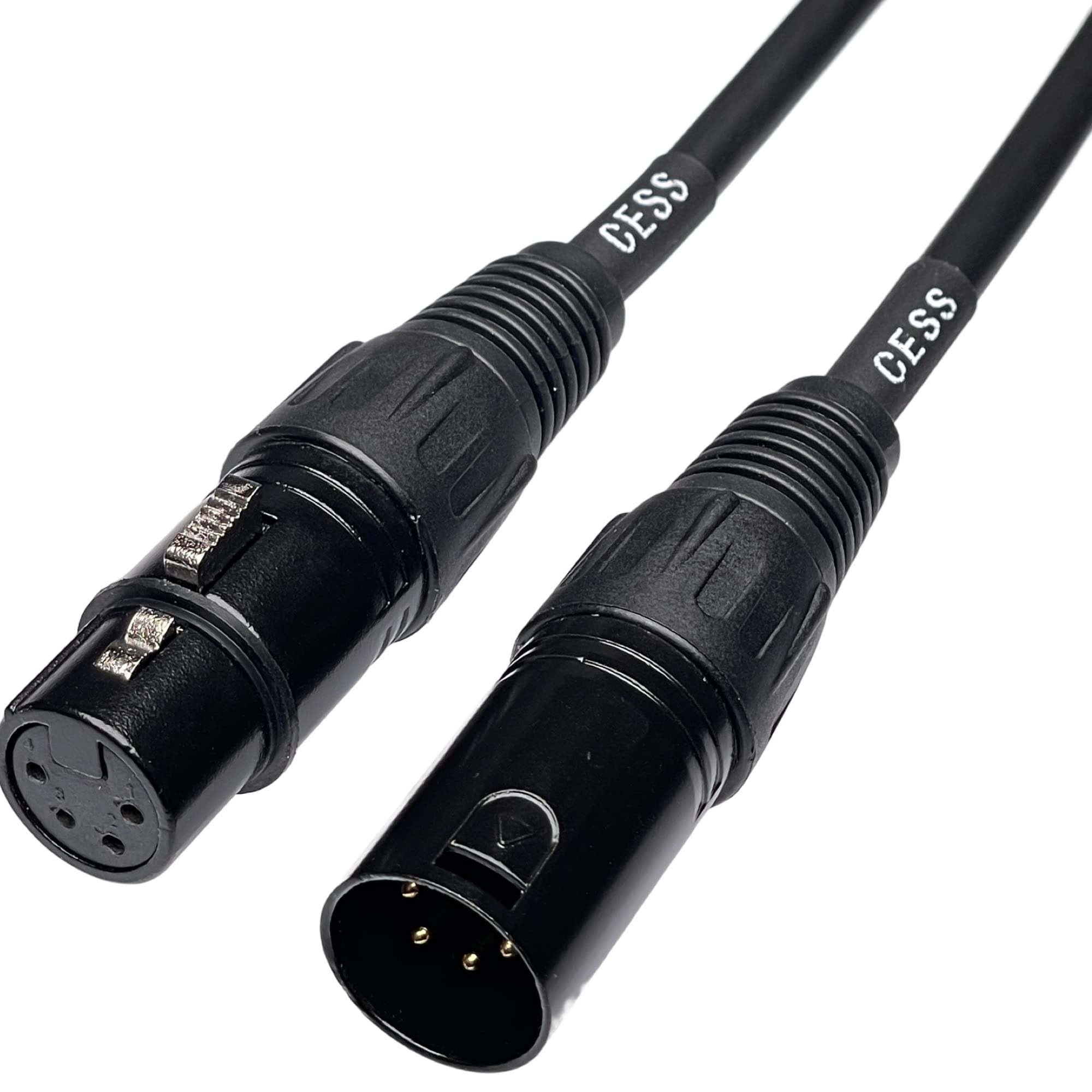 CESS-193-3fx1 Balanced 4-Pin XLR Male to 4-Pin XLR Female Extension Cable, Headphone Audio Extension Cable (3 Feet, 1-Pack)