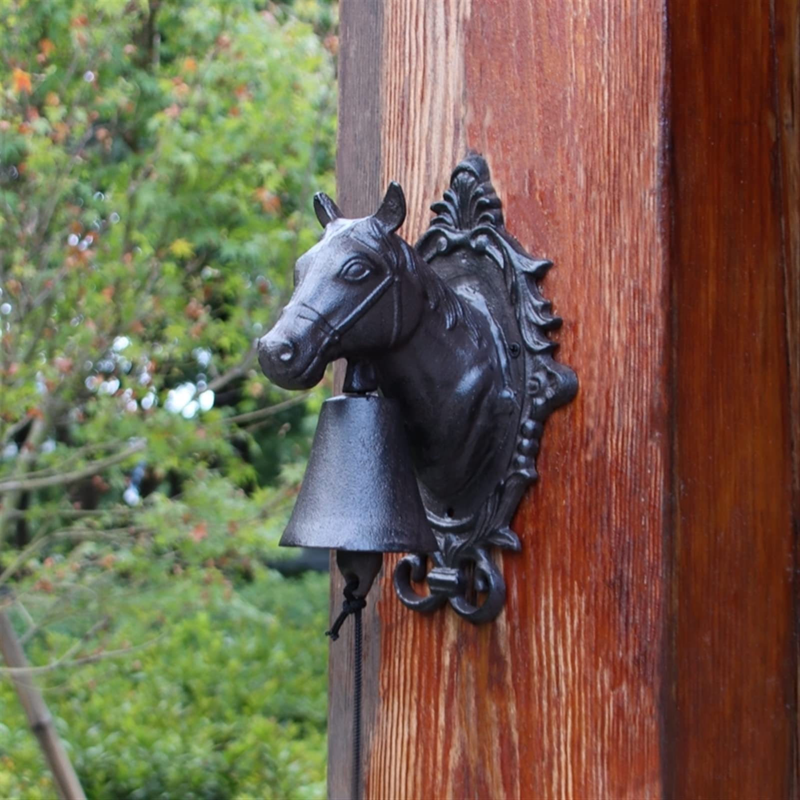 doorbell, Wall Hanging Doorbell Cast Iron Handmade Antique European Retro Chic Horse Head Home