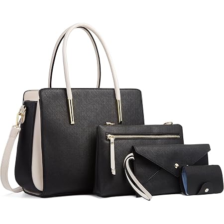 YANYUYNAY Borsa da Donna - Borsa a Mano, Borsa a Spalla, Borsa a Tracolla, Borsetta  Rossa, Borsa in Pelle Coccodrillo - Set di Borse da 2-4 Pezzi black :  Amazon.it: Scarpe e borse