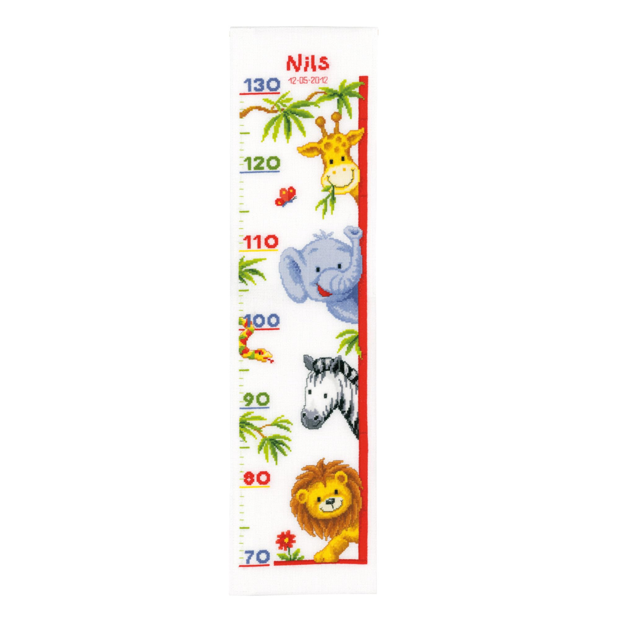 Height Chart Zoo Animals Counted Cross Stitch Kit, Multi-Colour Vervaco