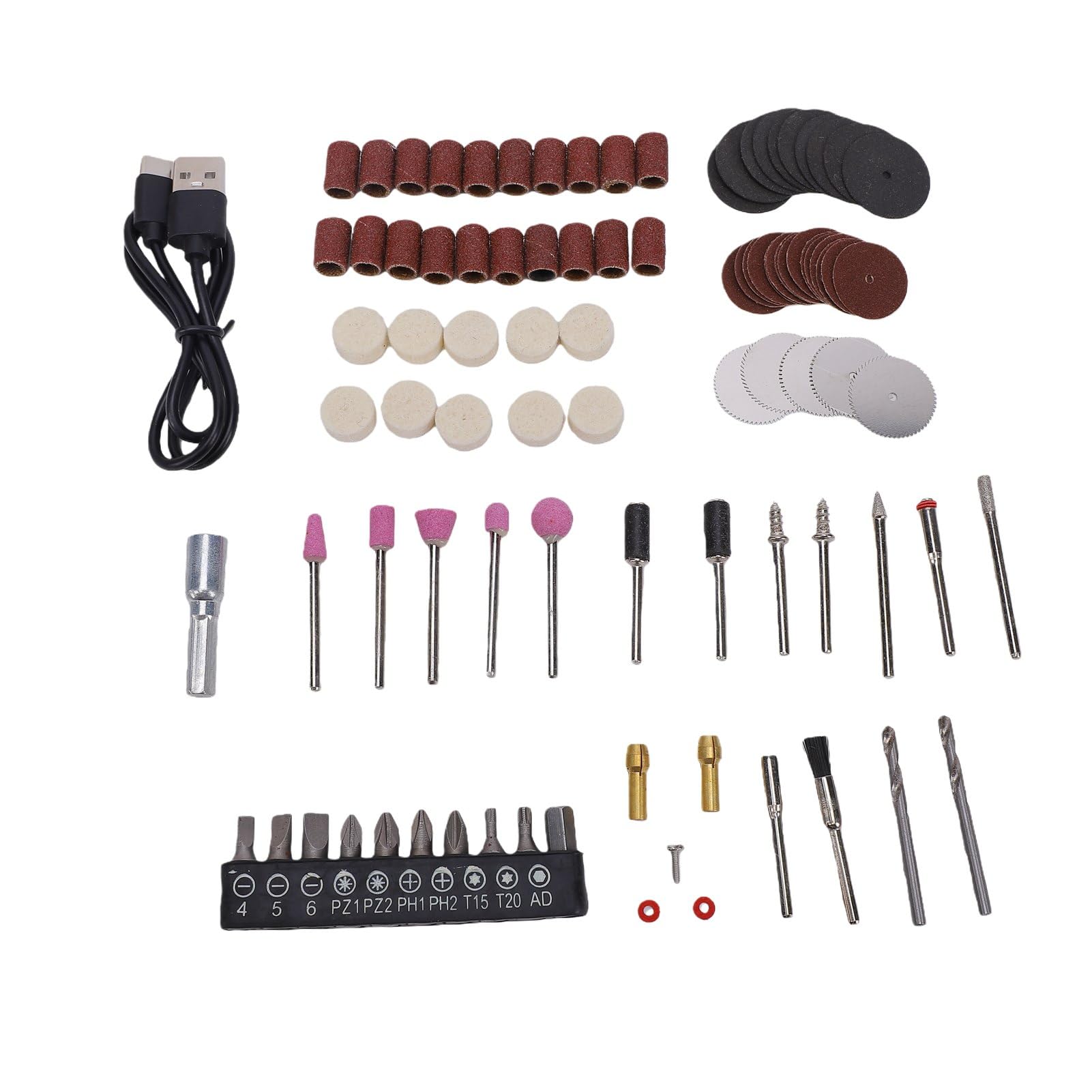 FTVOGUE Kit Utensile Rotativo Senza Fili, Set Multifunzione 4 in 1 per | Testine Intercambiabili, 5 velocità Fino a 19.000 Giri/min, Batteria 2000 MAh con Ricarica Type-C, Ideale per Bricolage e