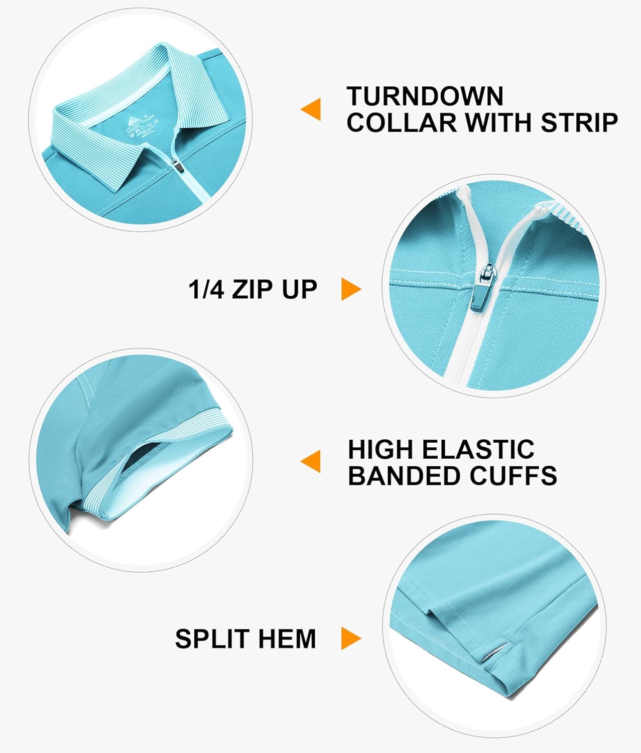 Little Beauty Womens Golf Shirt Short Sleeve Collared Polo Shirts for Women Zip Up Dry Fit Workout Tops - Image 5