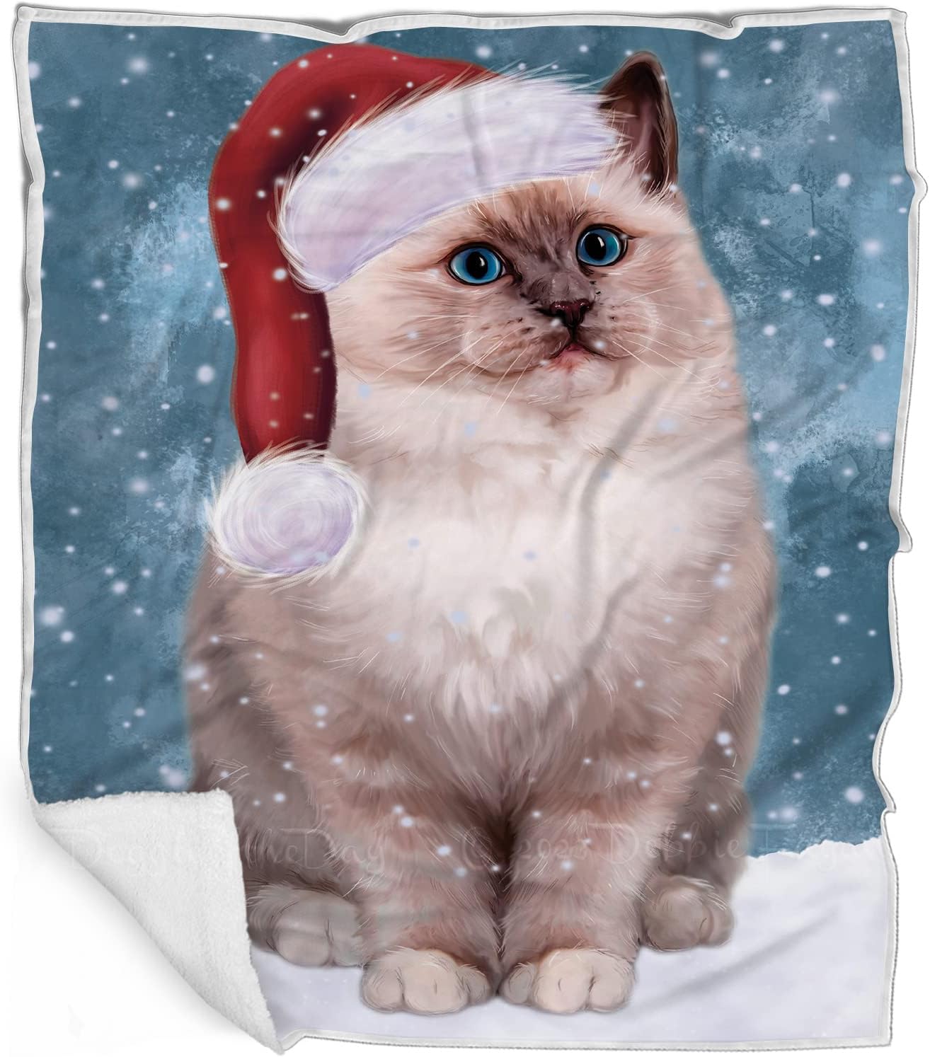 Doggie of the Day Ragdoll Cat Blanket - Let it Snow - Super Soft & Warm Pet Theme for Sofa or Bed, Warm Fleece, Sherpa or Woven Material, for Dog Lovers BLNKT163286 (50x60 Sherpa)