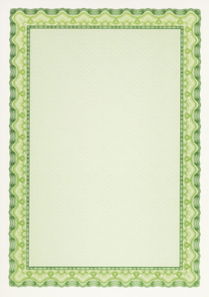 APLI dsd1054 70 Helical Certificate A4 Inkjet Paper, 115 g, Shell, Emerald Green